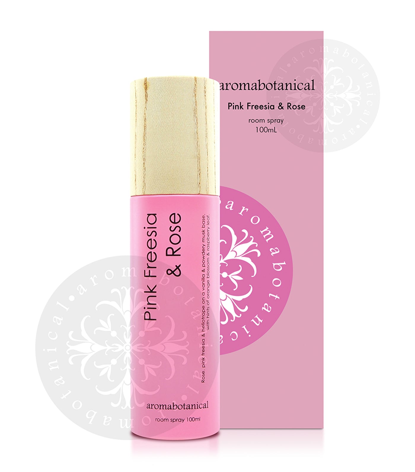 aromabotanical pink freesia & rose 100ml room spray