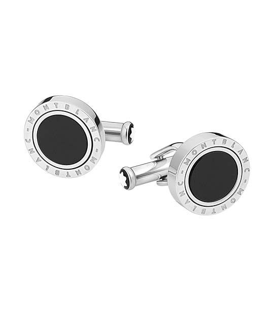 Montblanc Meisterstück Onyx Inlay Stainless Steel Cufflinks | Rustan's