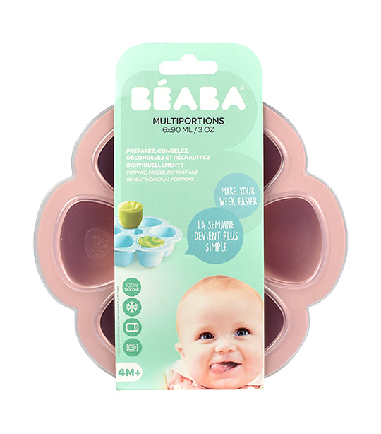 beaba multiportions™ 3oz silicone tray - pink