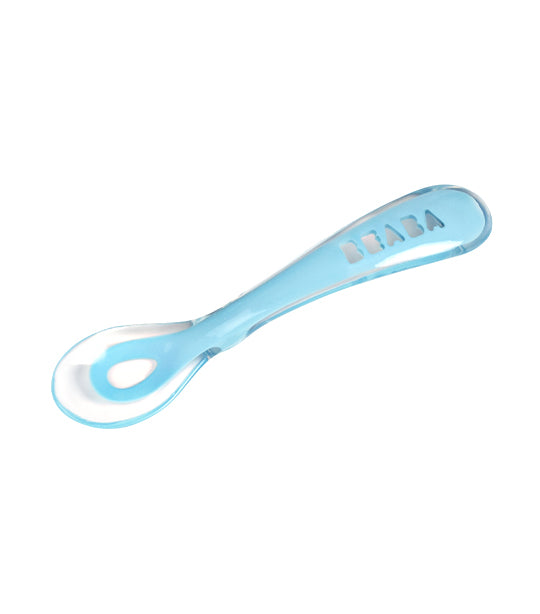 beaba toddler’s self feeding silicone spoon – blue