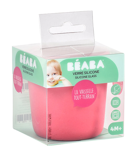 beaba silicone anti-slip cup - pink