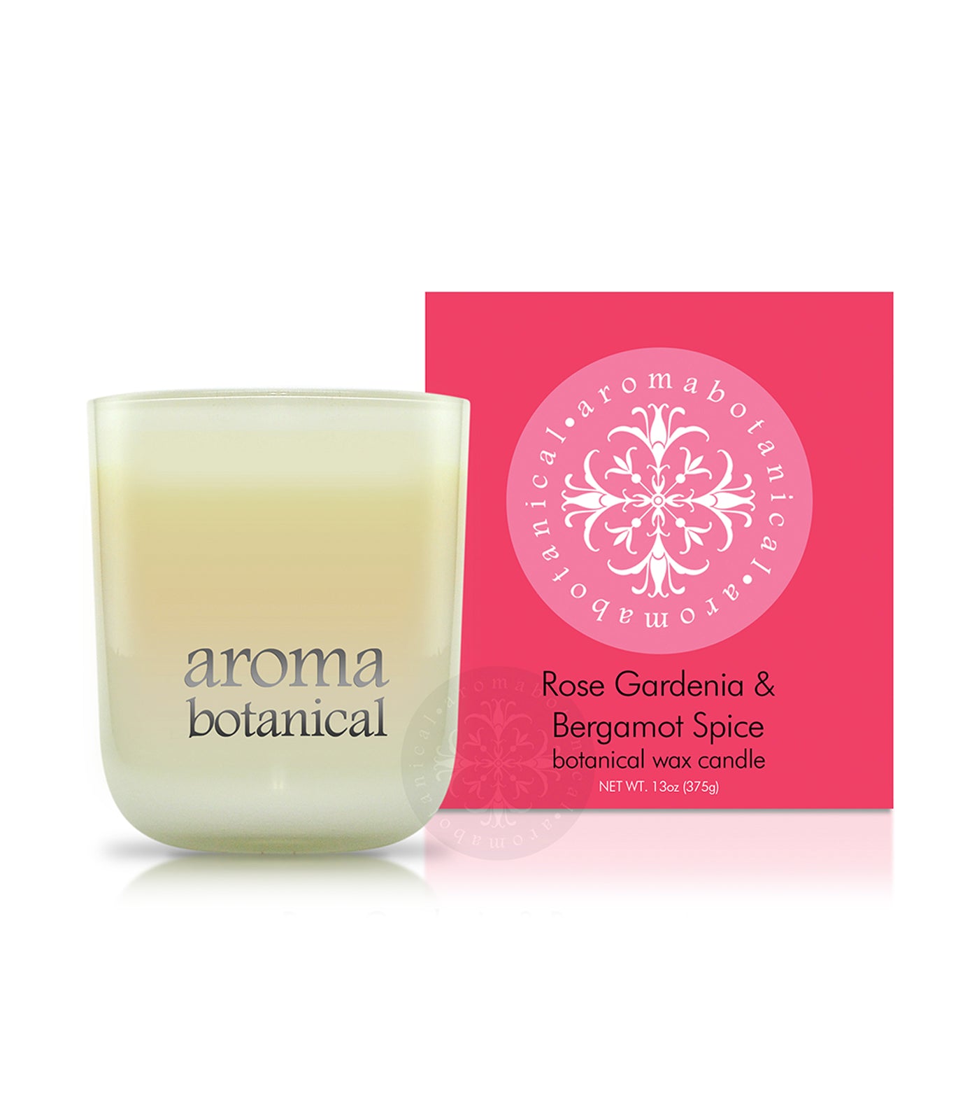 aromabotanical rose, gardenia & bergamot spice 375g candle