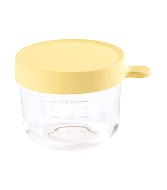 beaba glass and silicone container 5oz - yellow