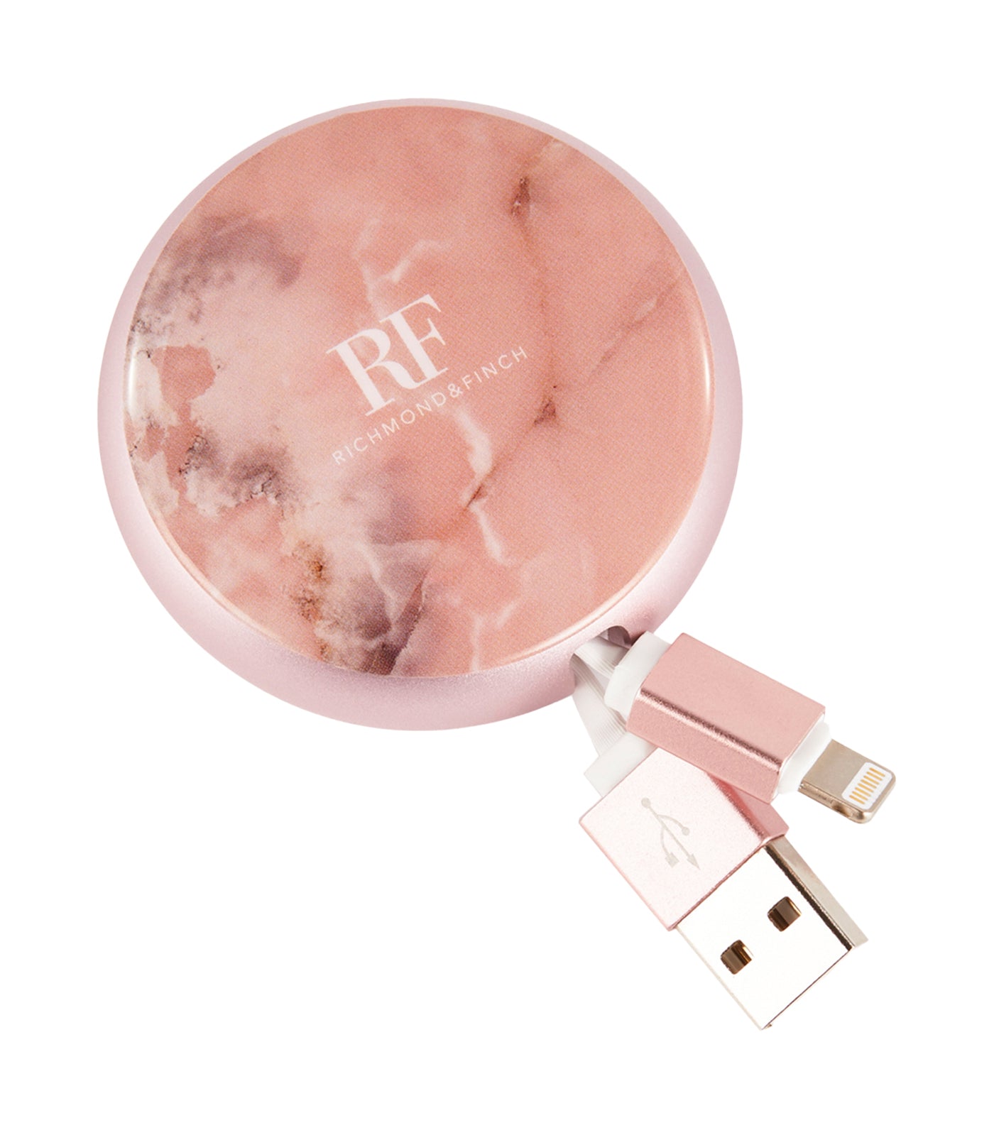 Cable Winder Lightning to USB Pink Marble