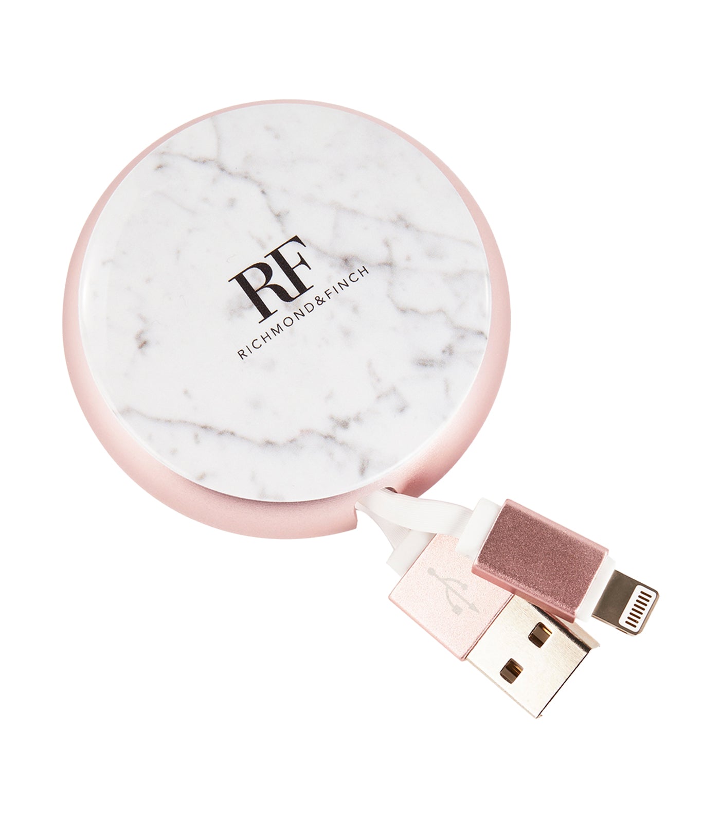 Cable Winder Lightning to USB White Marble
