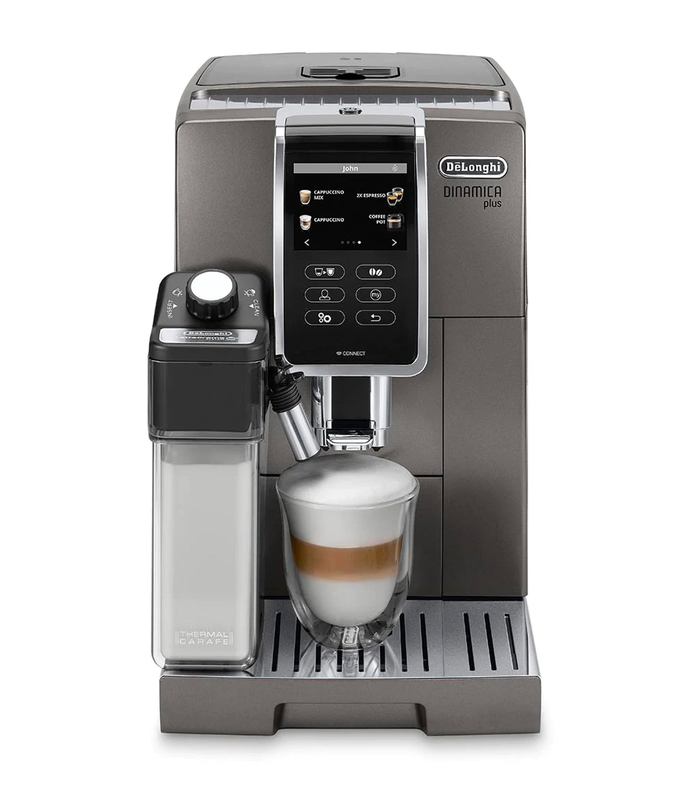 De'Longhi Dinamica Plus Coffee Machine  - Platinum