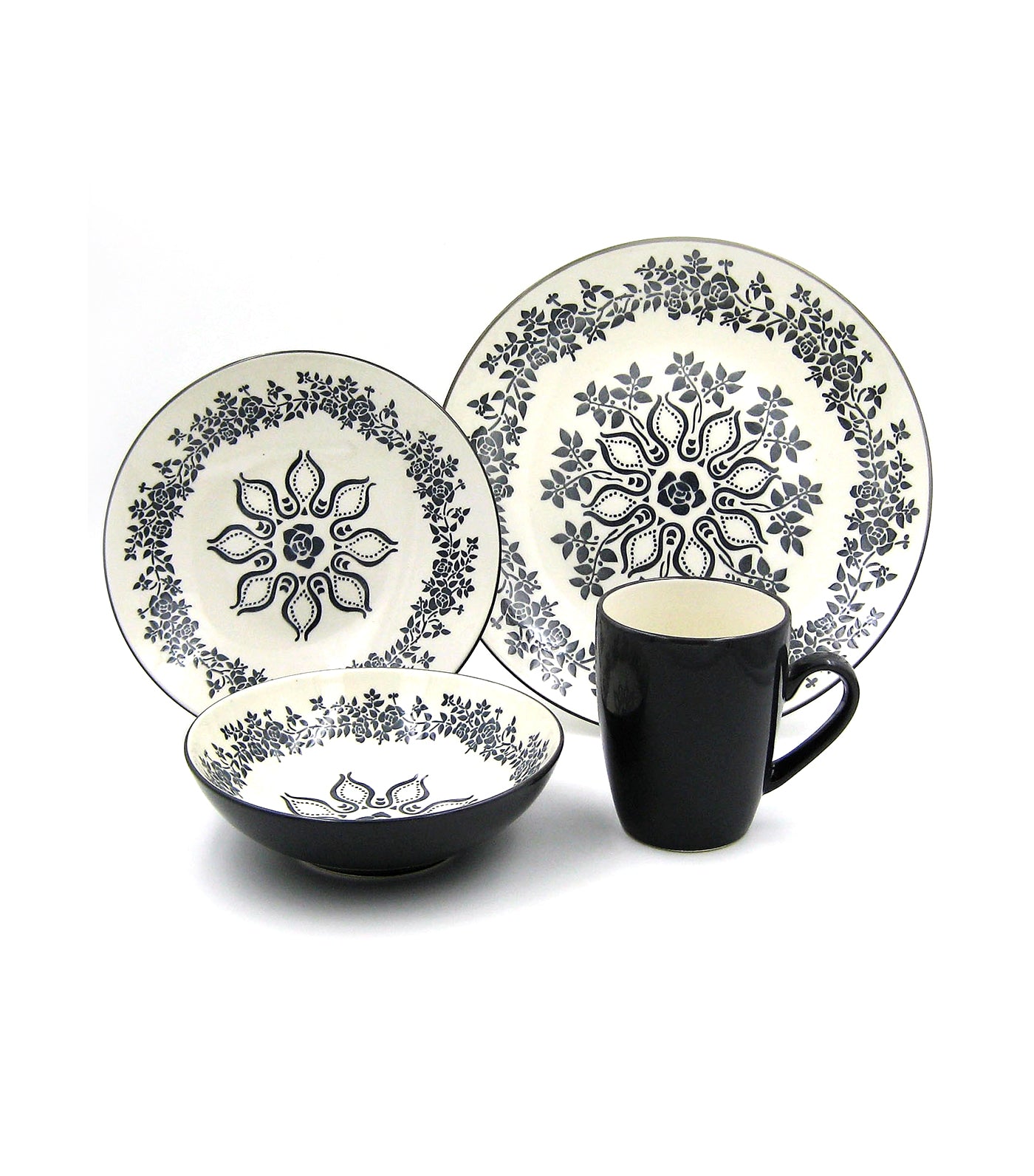 Multiple Choice Stoneware Hanna 16pc Dinnerware Set - Granite