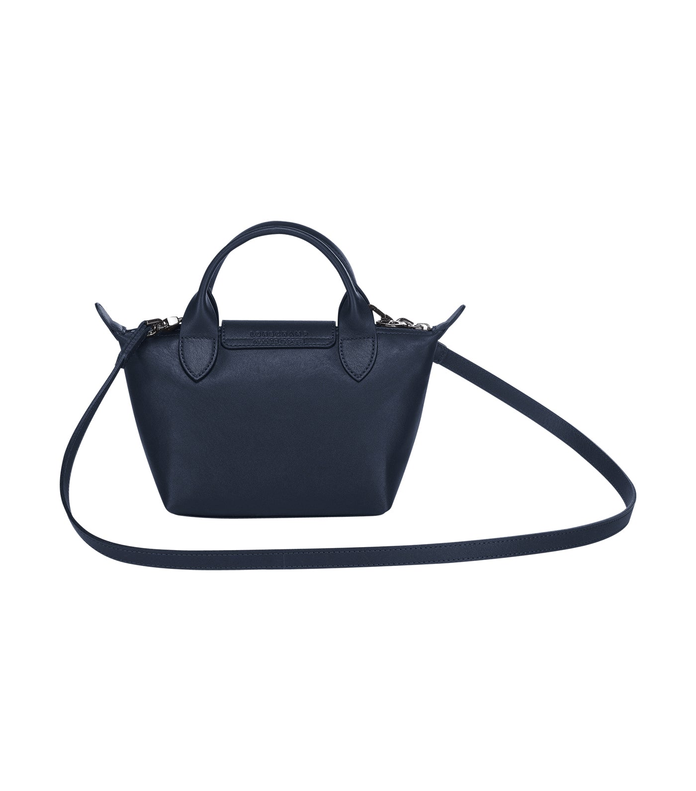 Longchamp navy store leather bag