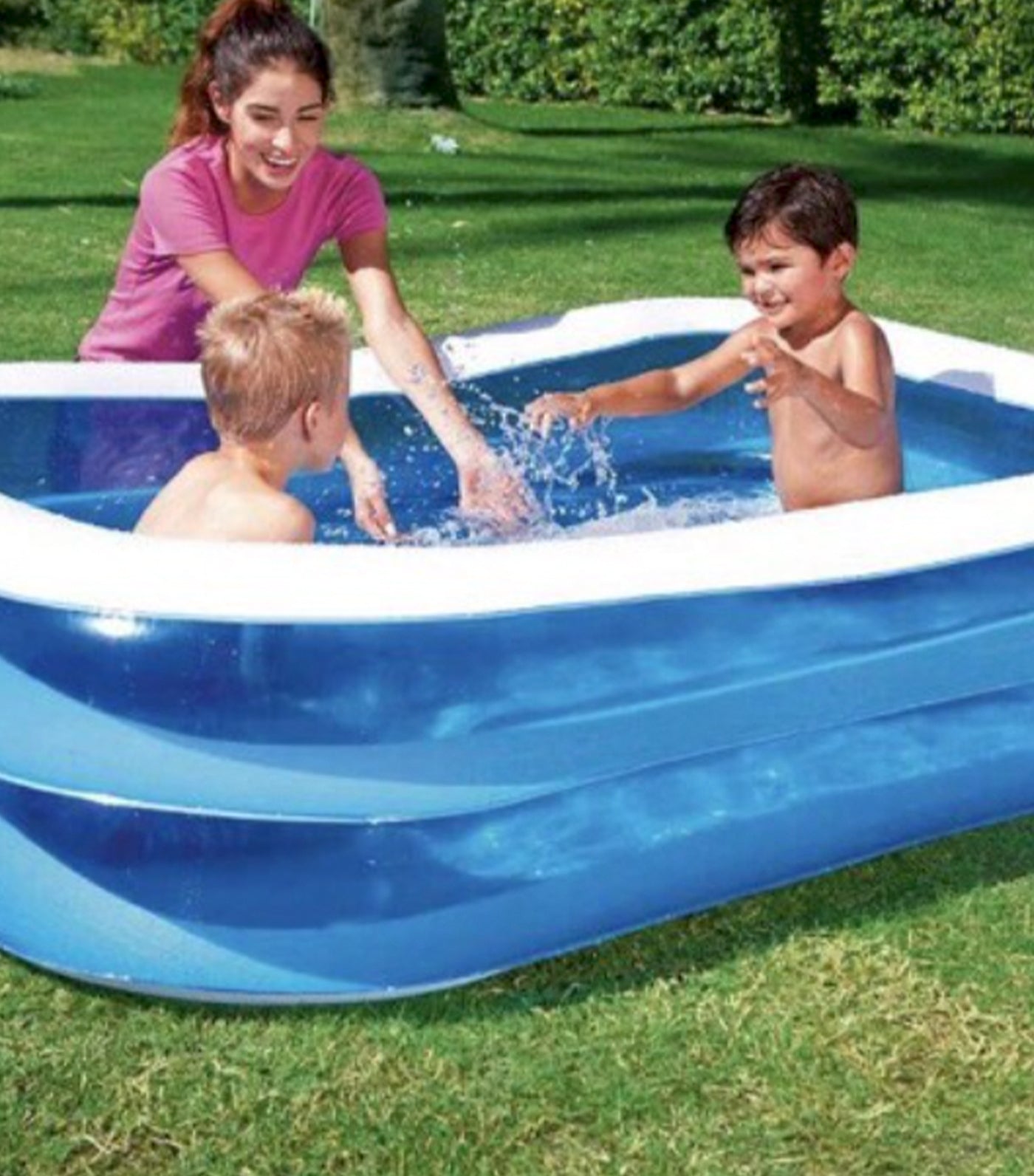 Blue Rectangle 120-Inch Family Pool