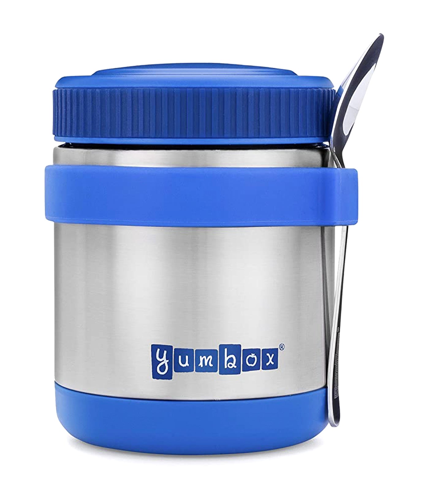 yumbox neptune blue zuppa food jar with spoon 