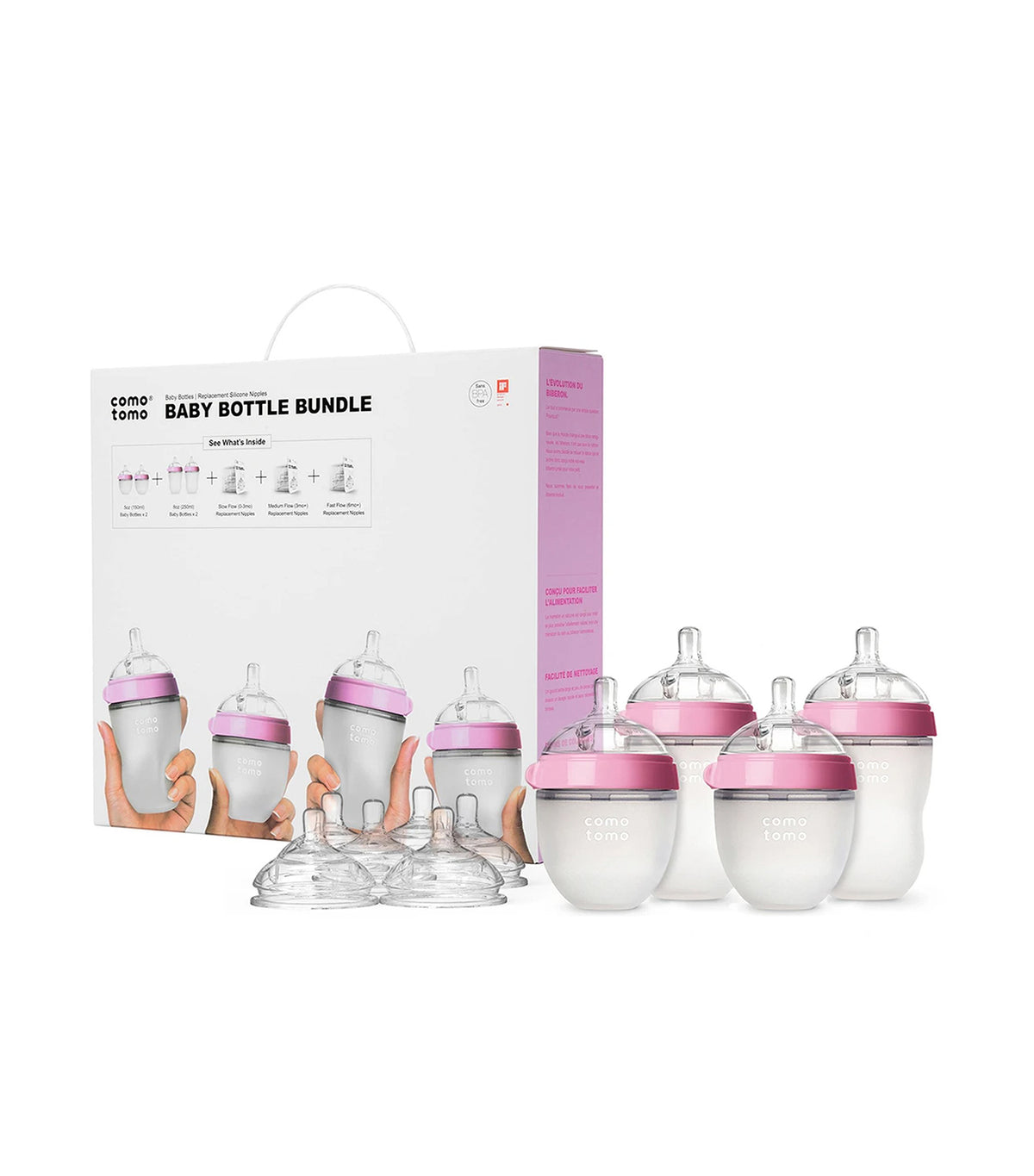 Comotomo Baby Bottle Bundle - Pink | Rustan's