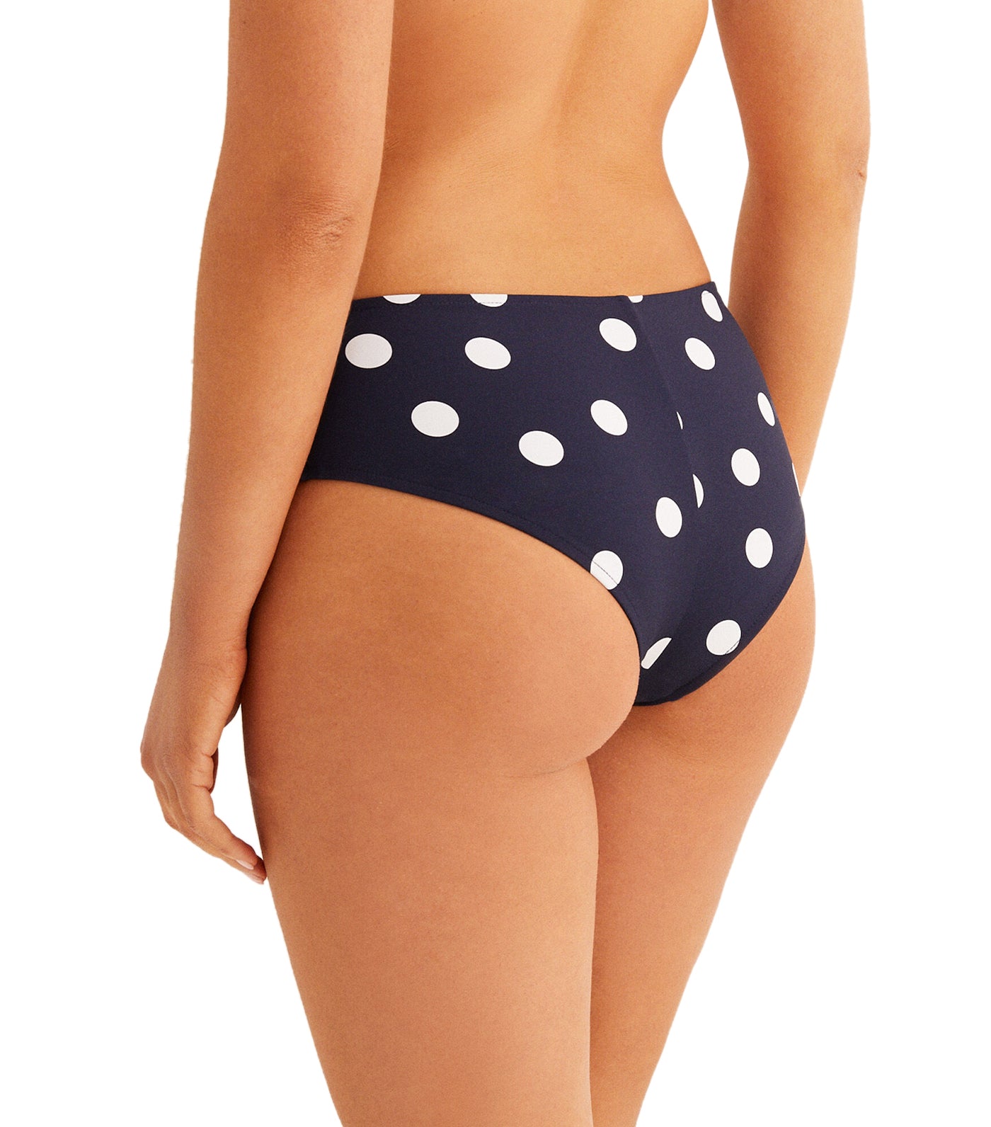 Reversible Polka Dot Printed Hipster Bikini Bottoms Navy
