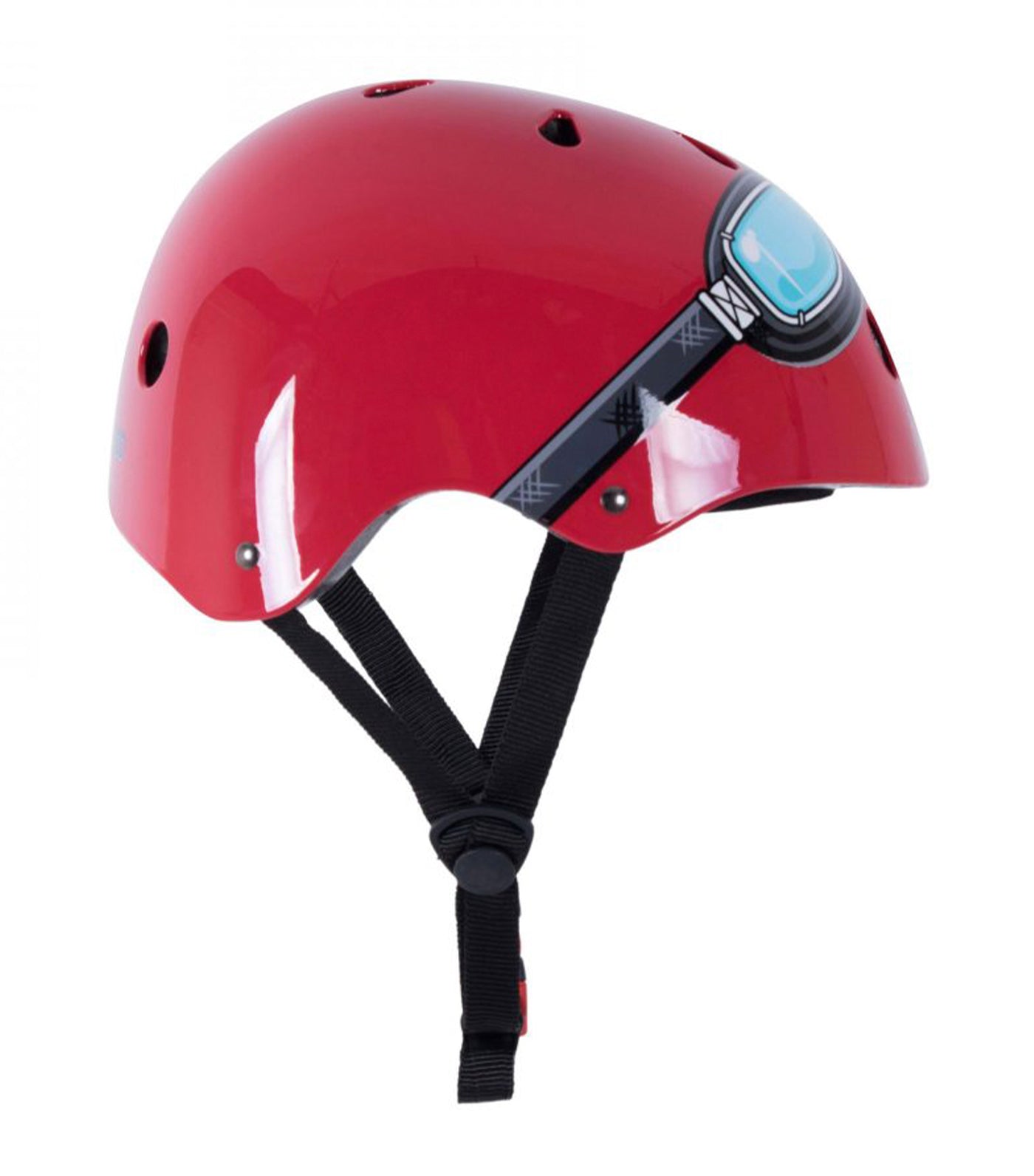 Kids Cycling Helmet - Red Goggle