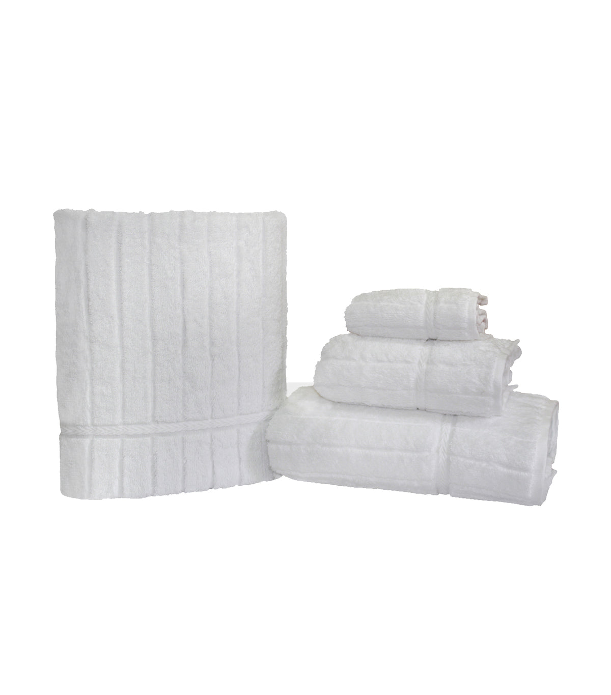 Cotton Fields Stripes Bath Towel - White