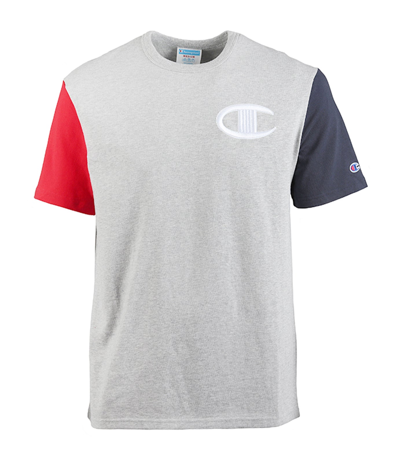 Heritage Colorblock SS Tee Oxford Gray/Navy/Scarlet