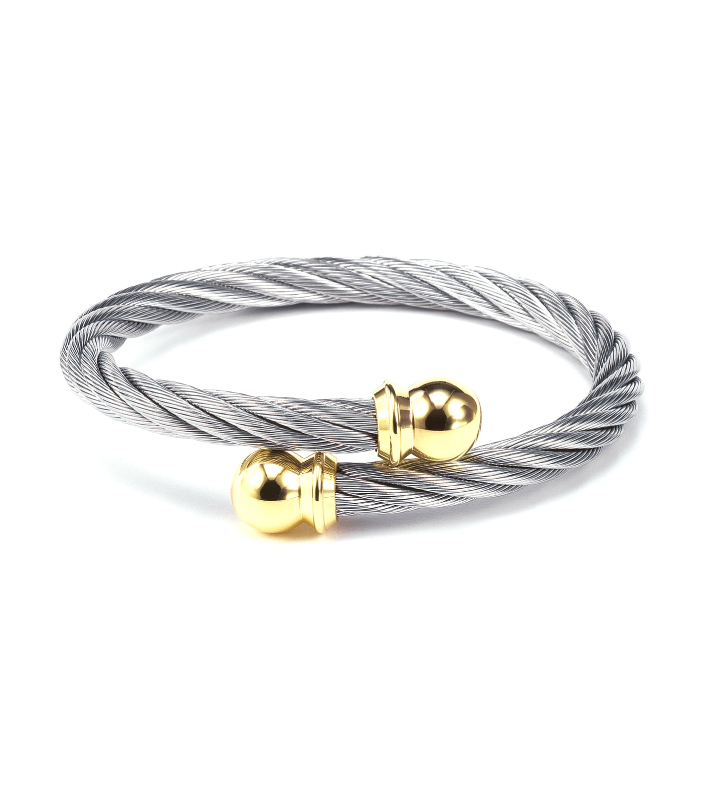 Celtic Bangle Gray with Yellow Gold