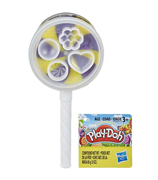 play-doh yellow and purple lollipop