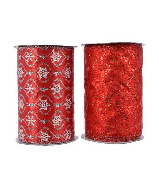kaemingk craft ribbon in christmas red