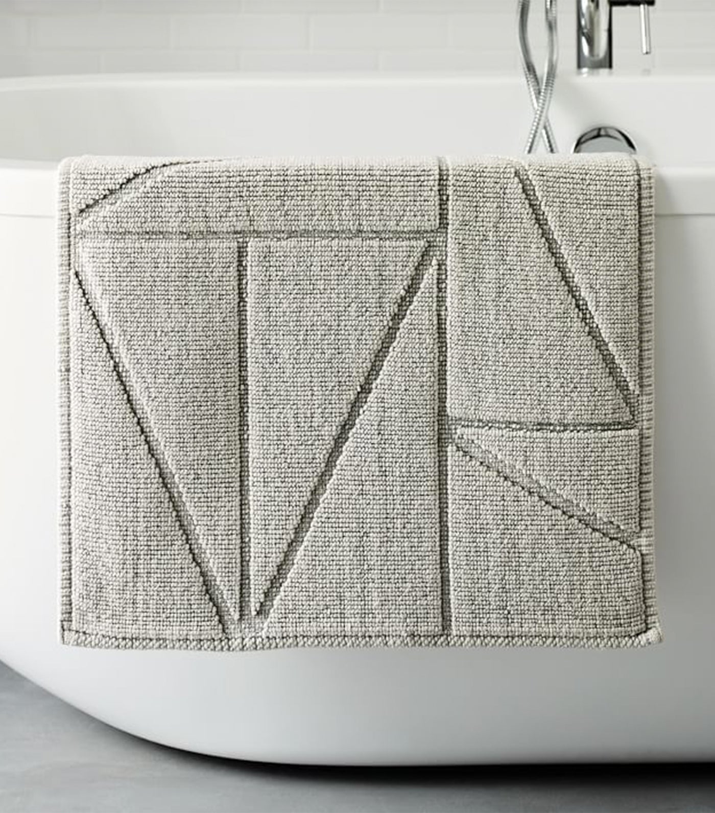 west elm gray triangle sculpted bath mat