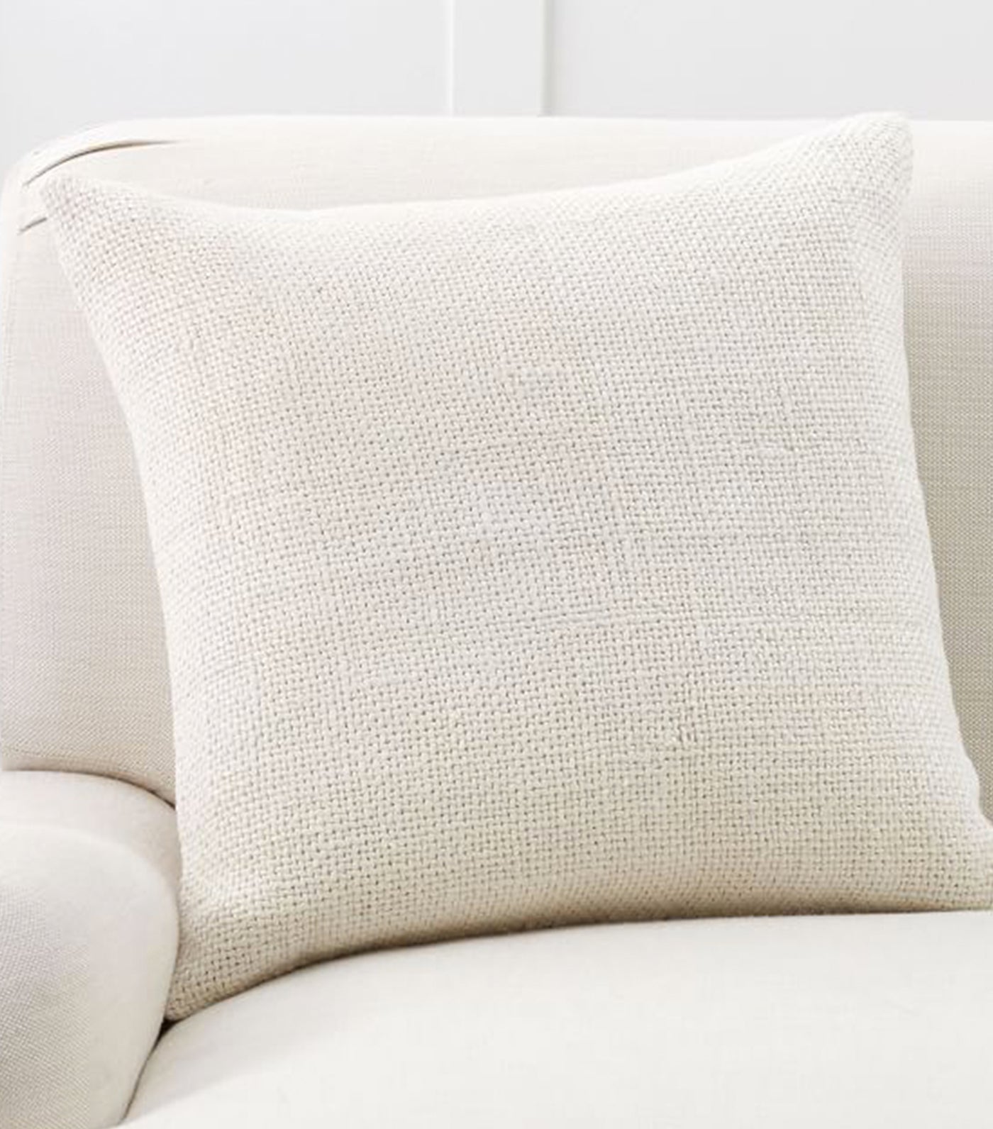 pottery barn faye ivory linen textured pillow cover