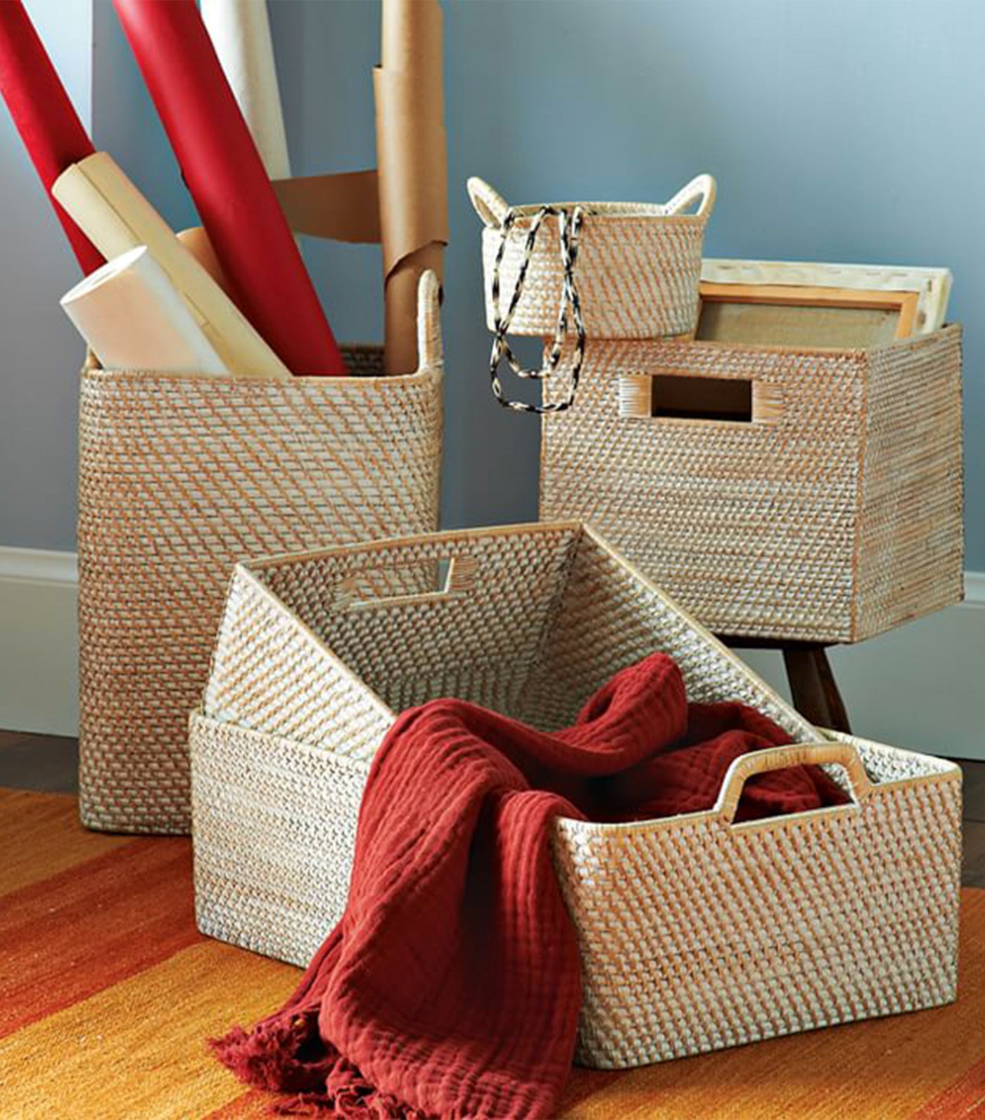 west elm modern weave basket collection - whitewash