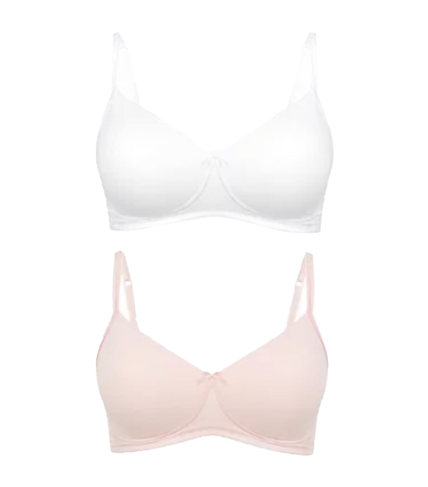 marks and spencer 2 pack cotton rich padded full cup bras - white mix