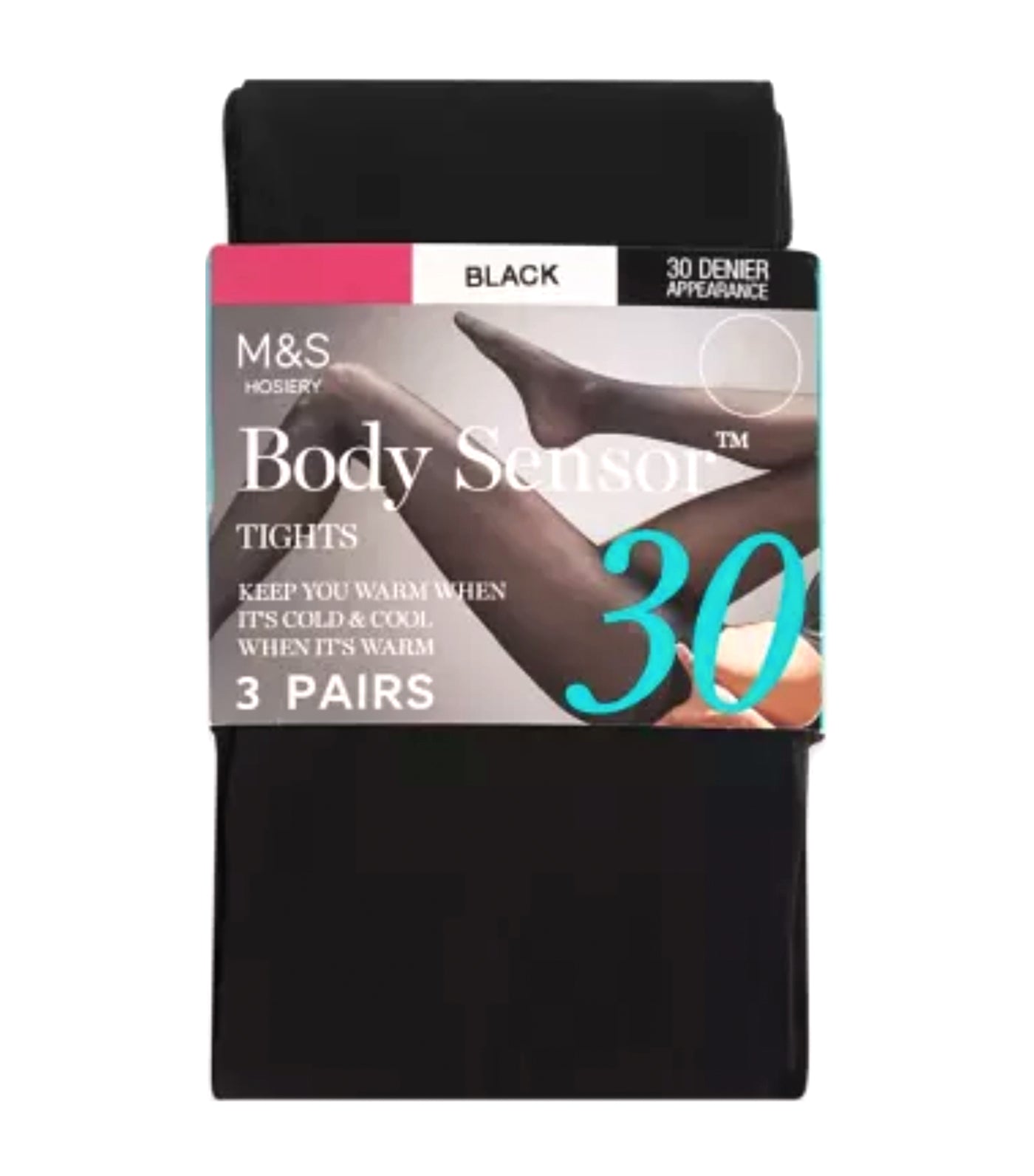 2pk 30 Denier Magicwear™ Opaque Tights, M&S Collection