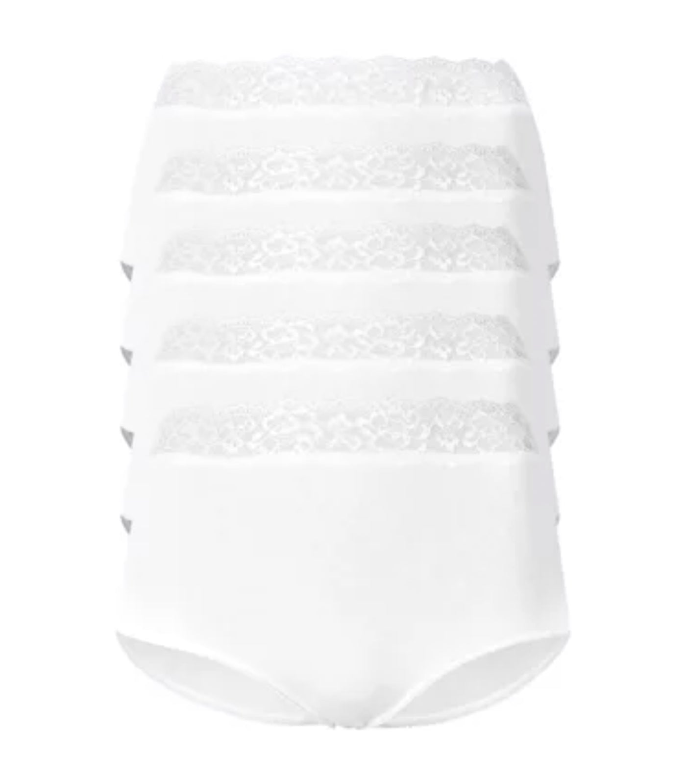 marks and spencer 5 pack lace waisted full briefs - white