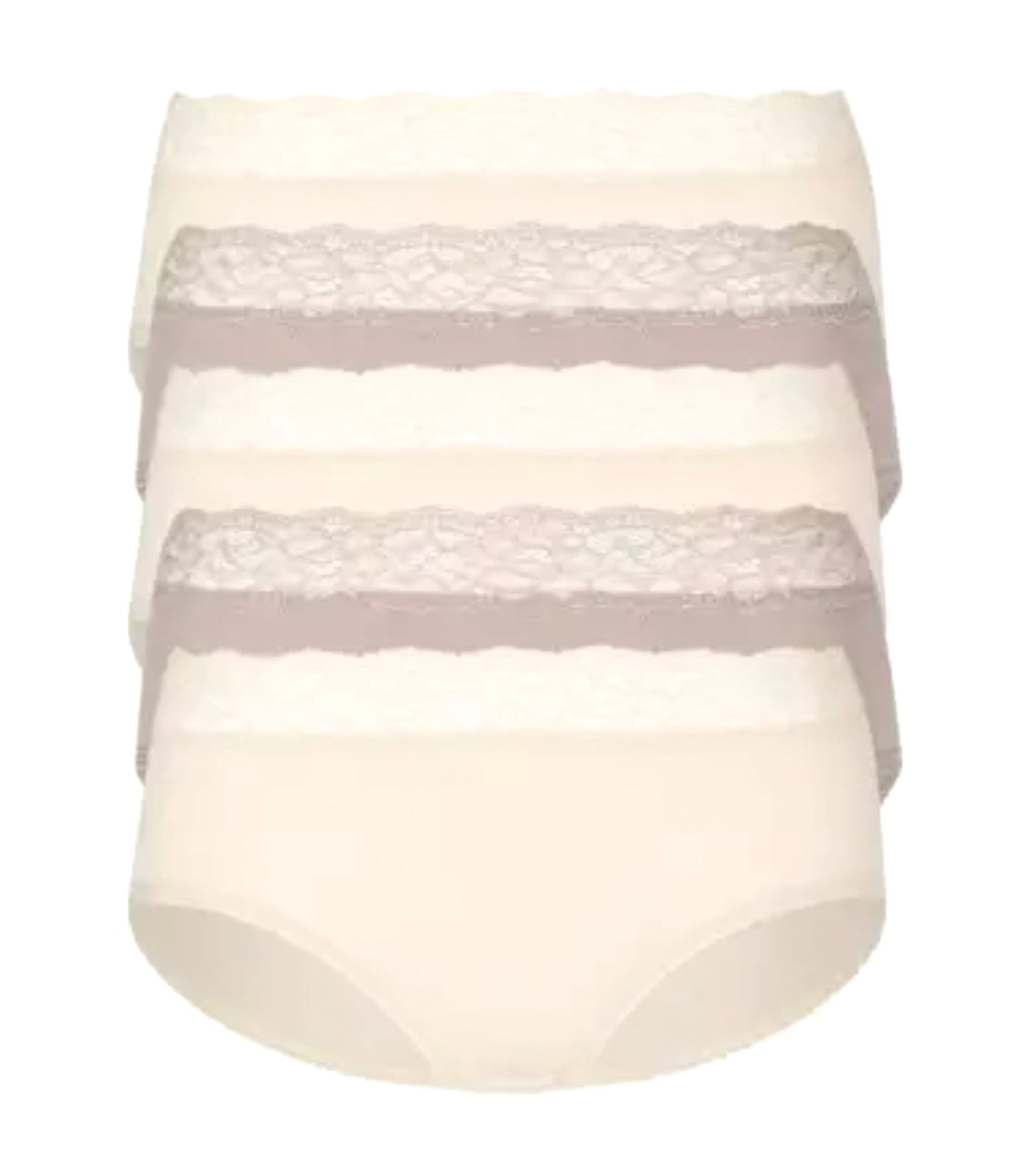 marks and spencer 5 pack lace waisted midi briefs - almond mix