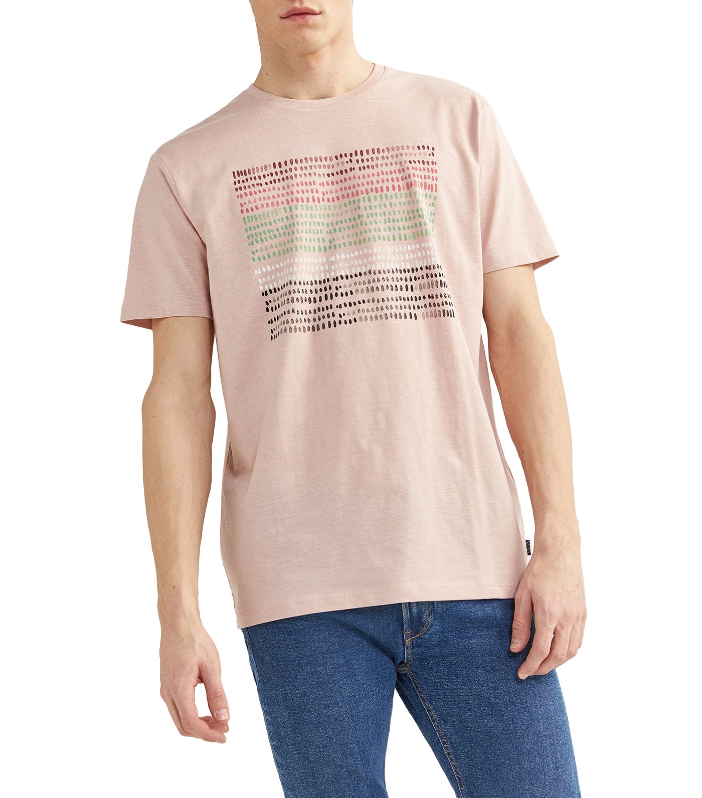 Short-Sleeved Watercolor T-Shirt Pink
