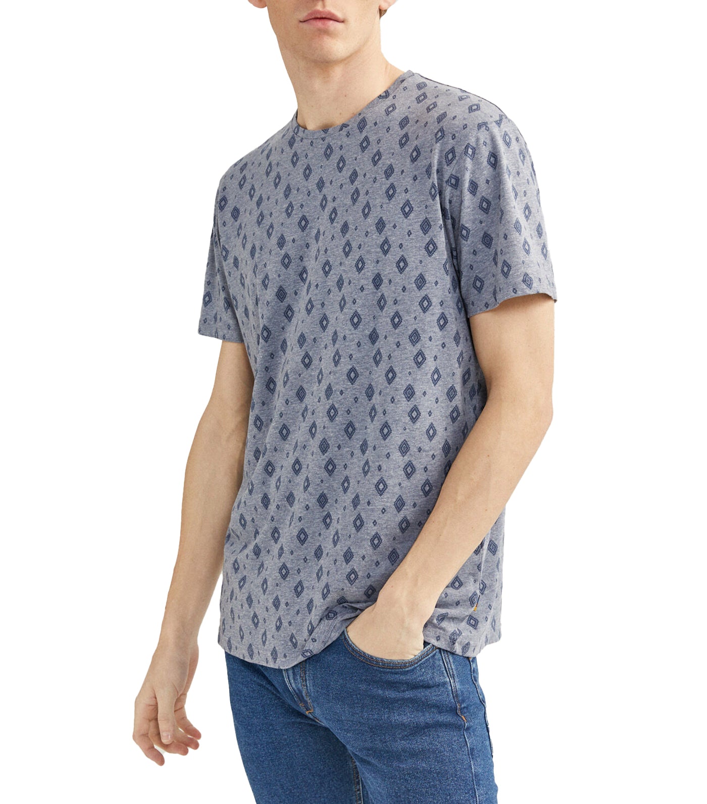 Short-Sleeved All-Over T-Shirt Medium Blue