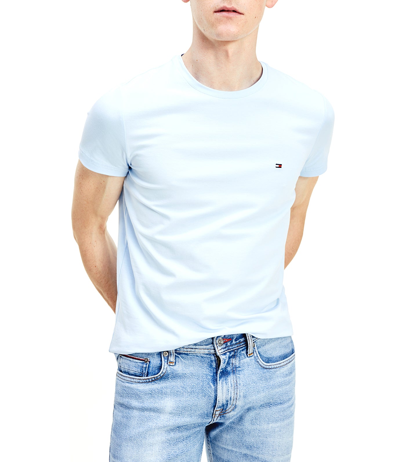 Organic Cotton Jersey Slim Fit T-shirt Chambray Blue