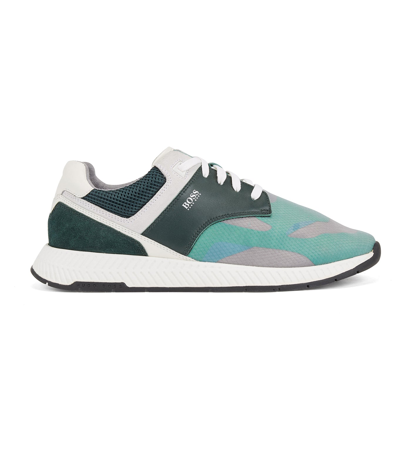 Low-Top Trainers With Suede And Nappa Leather Open Green