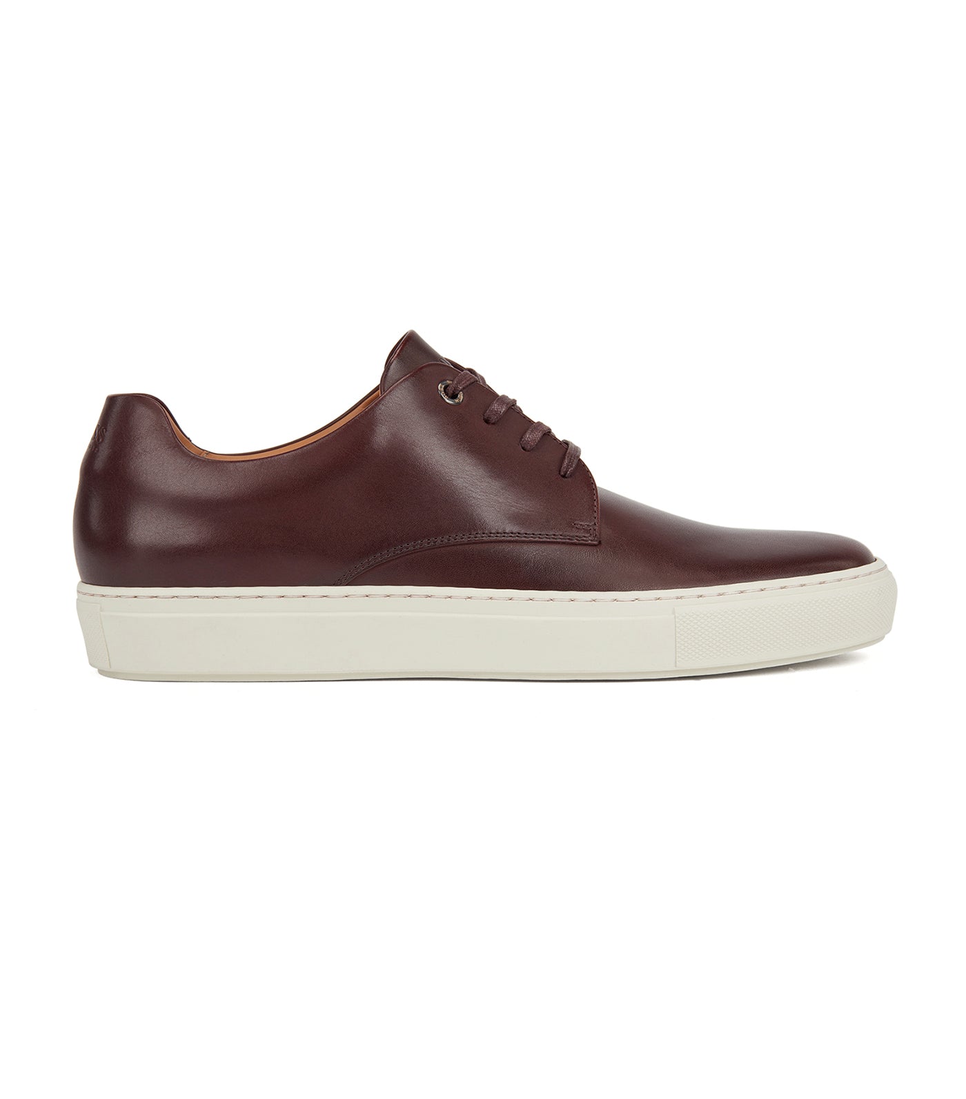 Low-Top Sneakers In Smooth Calf Leather Dark Red