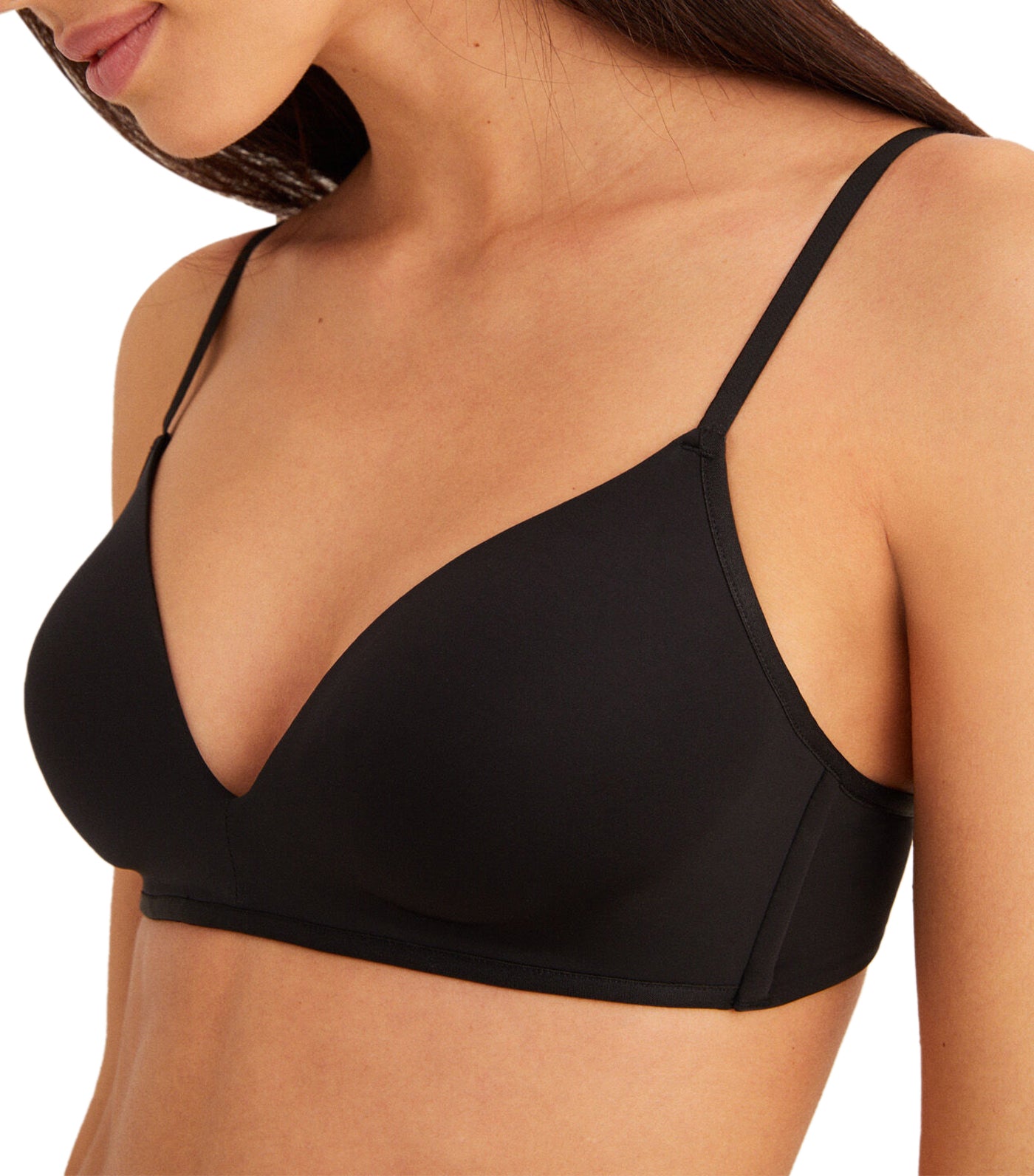 Non-Wired and Padded Triangle Bra Black