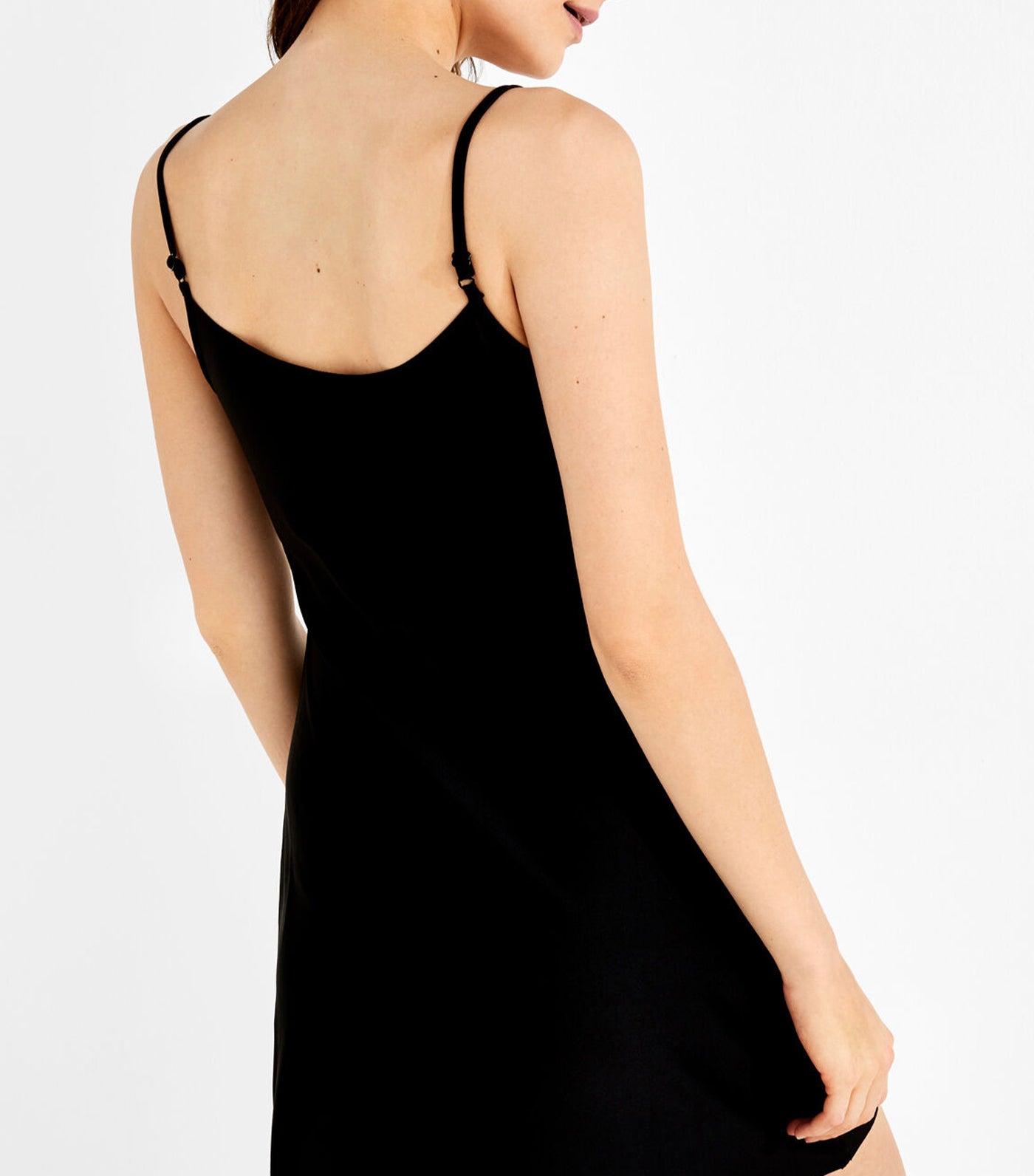 Short Combination Nightdress Black