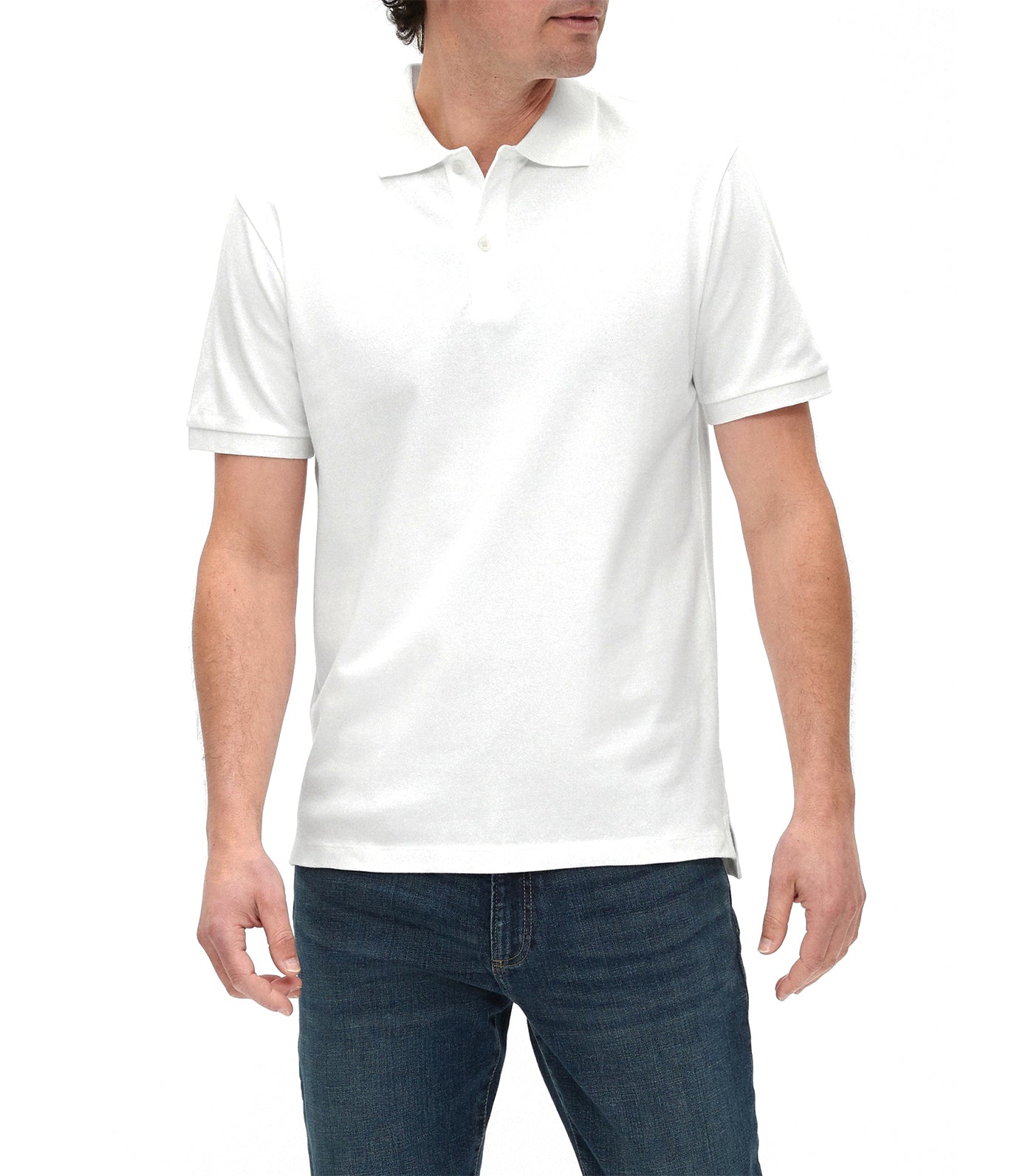 Solid Pique Polo White Global
