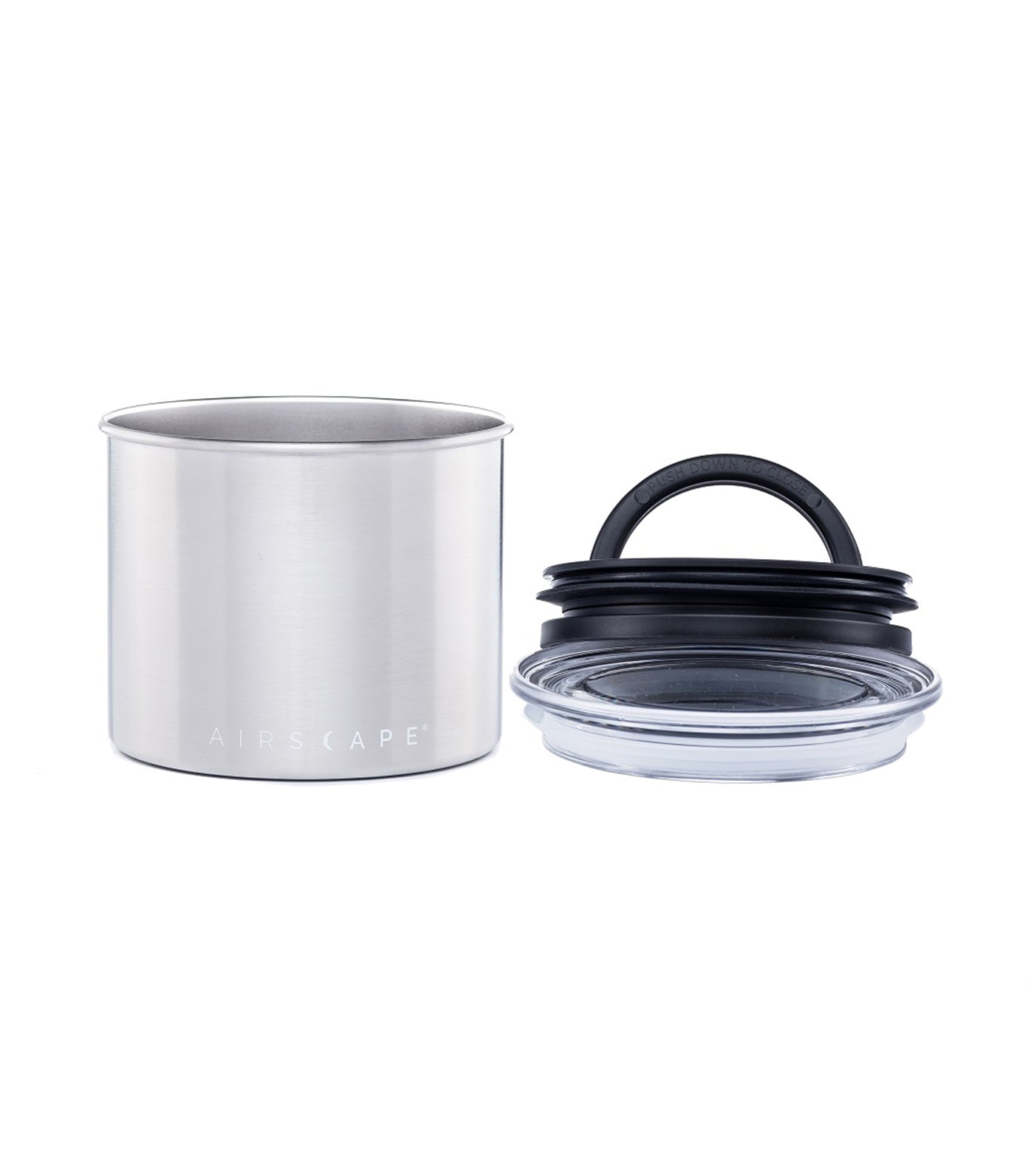 airscape® stainless steel coffee and food storage canister - 4" brushed steel