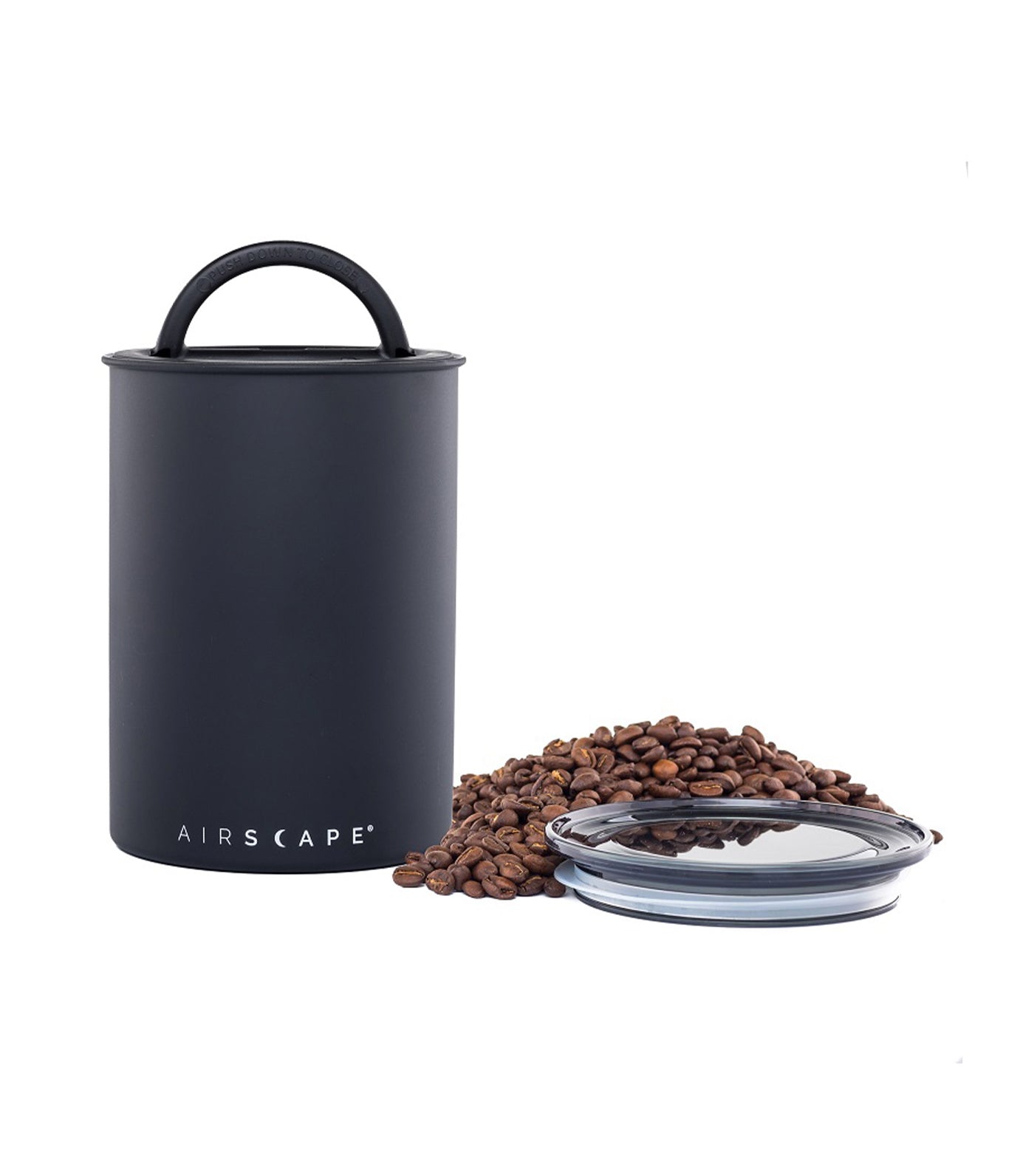 airscape® stainless steel coffee and food storage canister - 7" charcoal (matte)