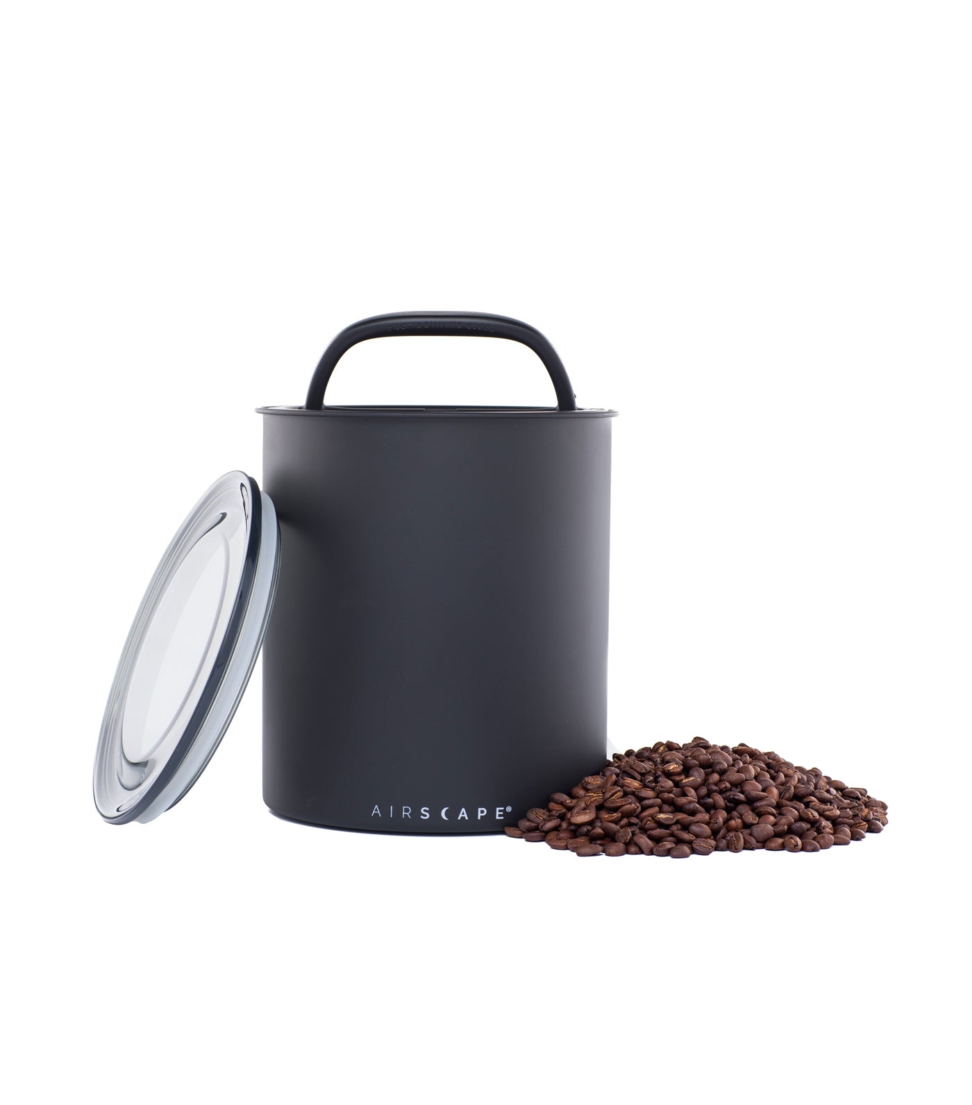 airscape® stainless steel coffee and food storage canister - kilo 8" charcoal (matte)