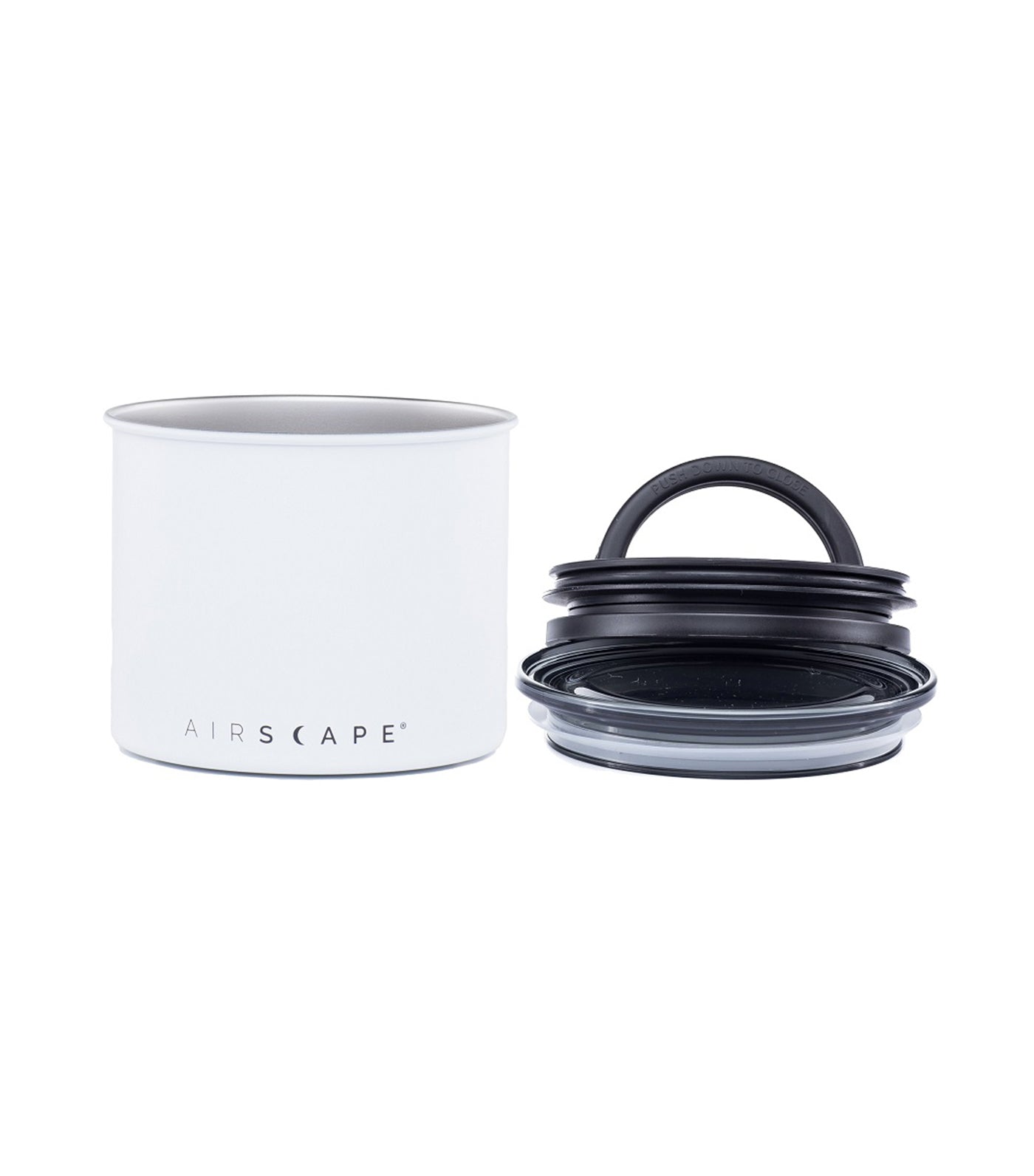 airscape® stainless steel coffee and food storage canister - 4" chalk (matte)