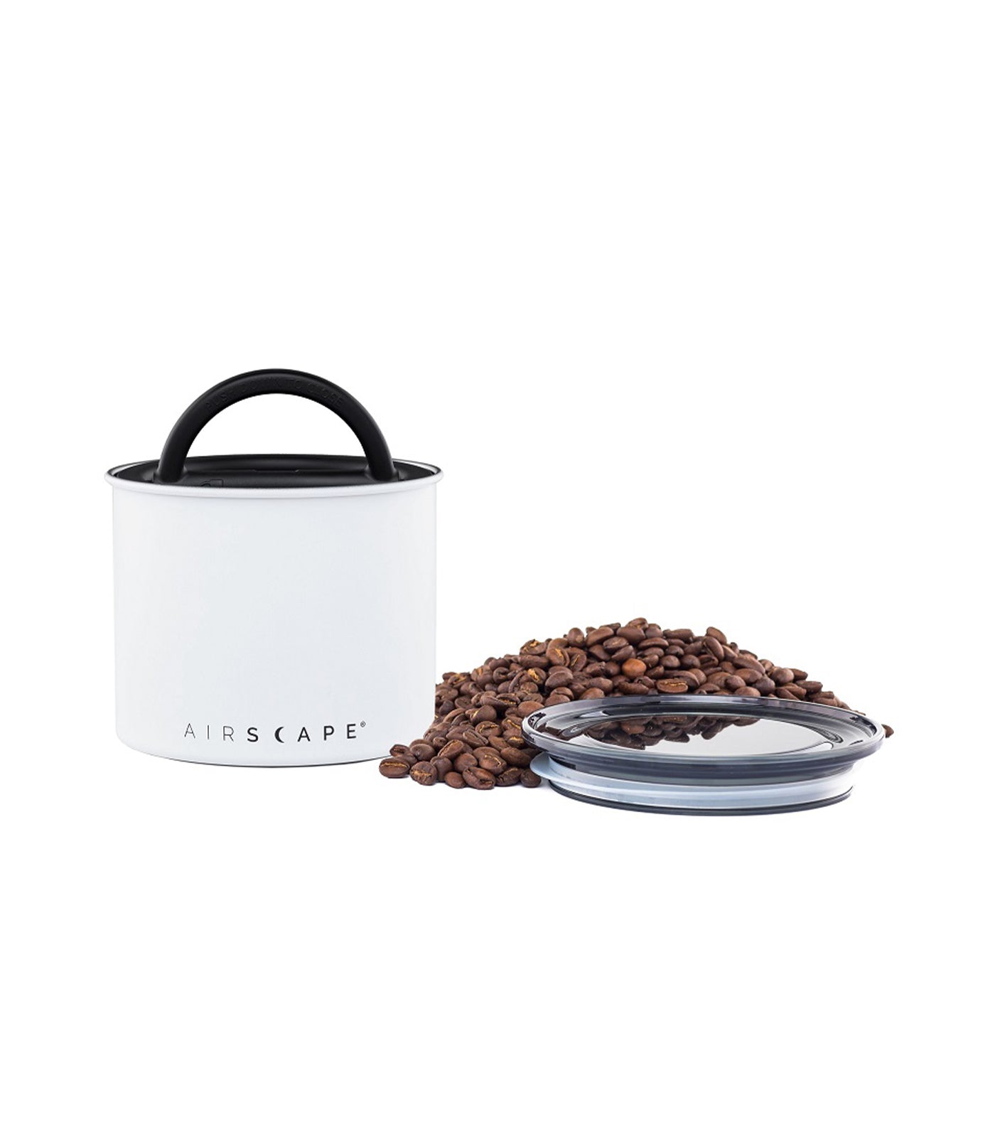 airscape® stainless steel coffee and food storage canister - 4" chalk (matte)
