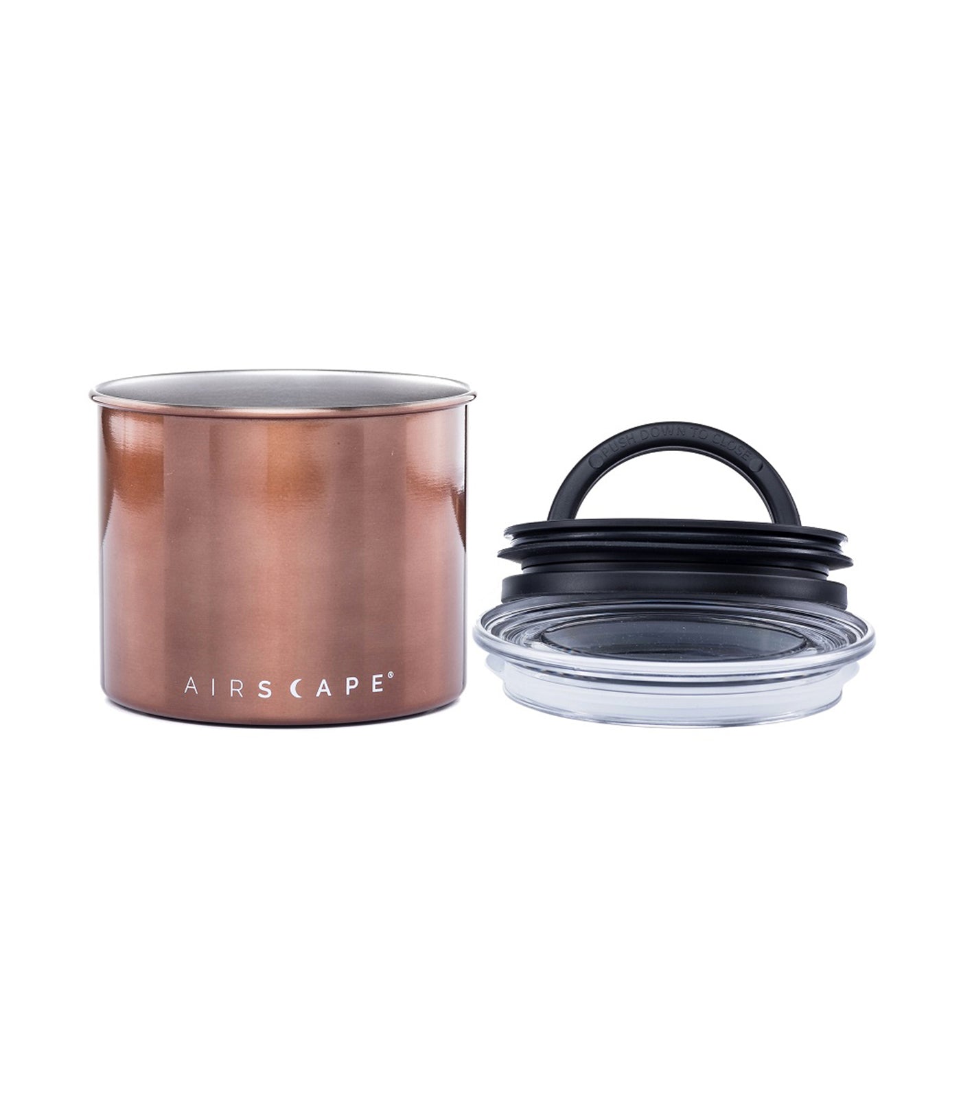 airscape® stainless steel coffee and food storage canister - 4" mocha