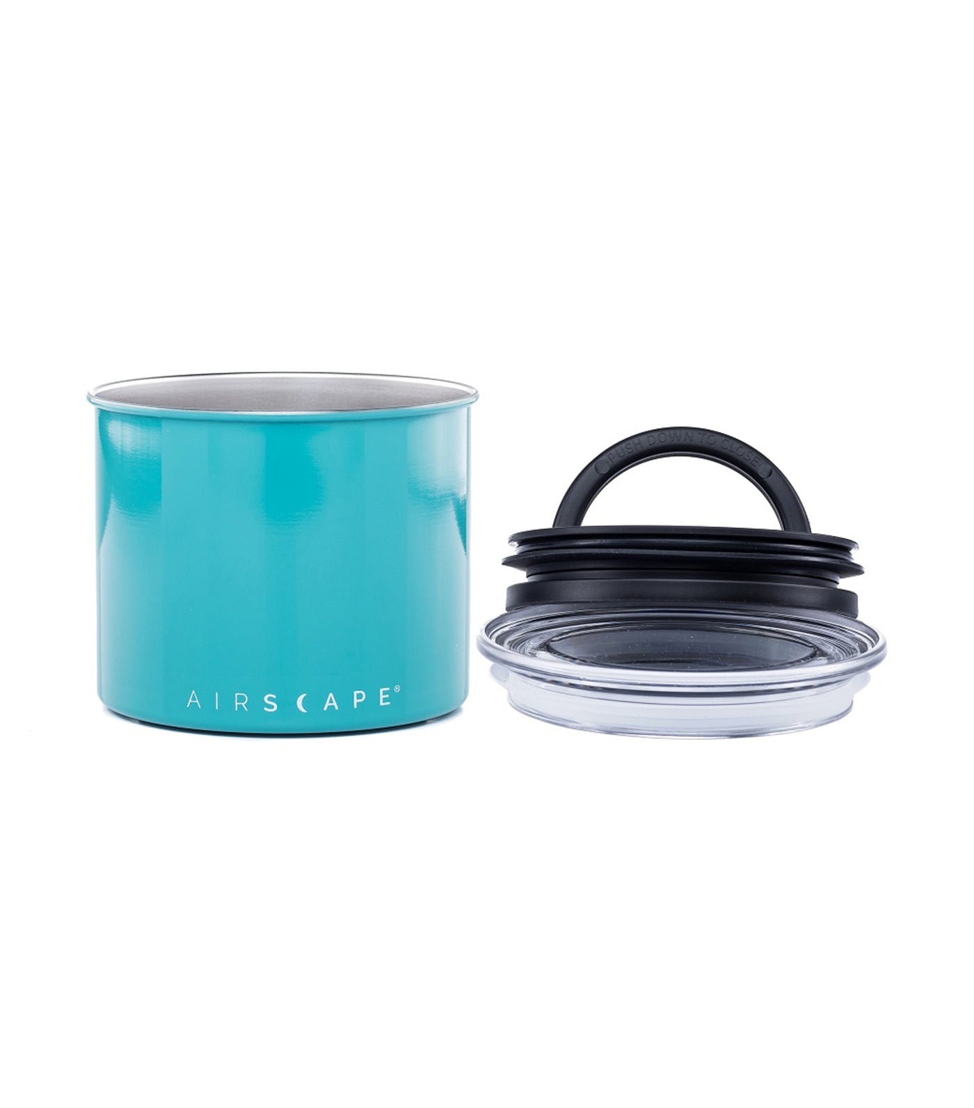 airscape® stainless steel coffee and food storage canister - 4" turquoise