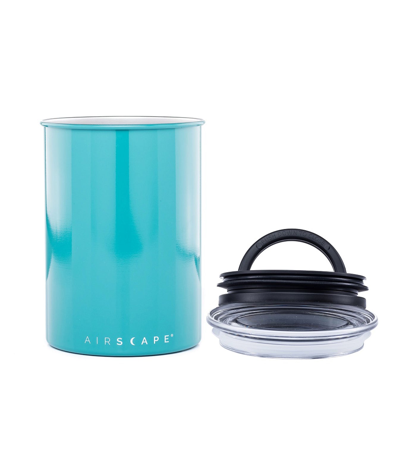 airscape® stainless steel coffee and food storage canister - 7" turquoise