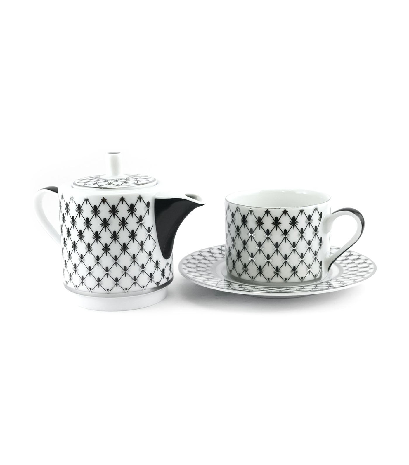 Imperial Porcelain Platinum Net Tea Set