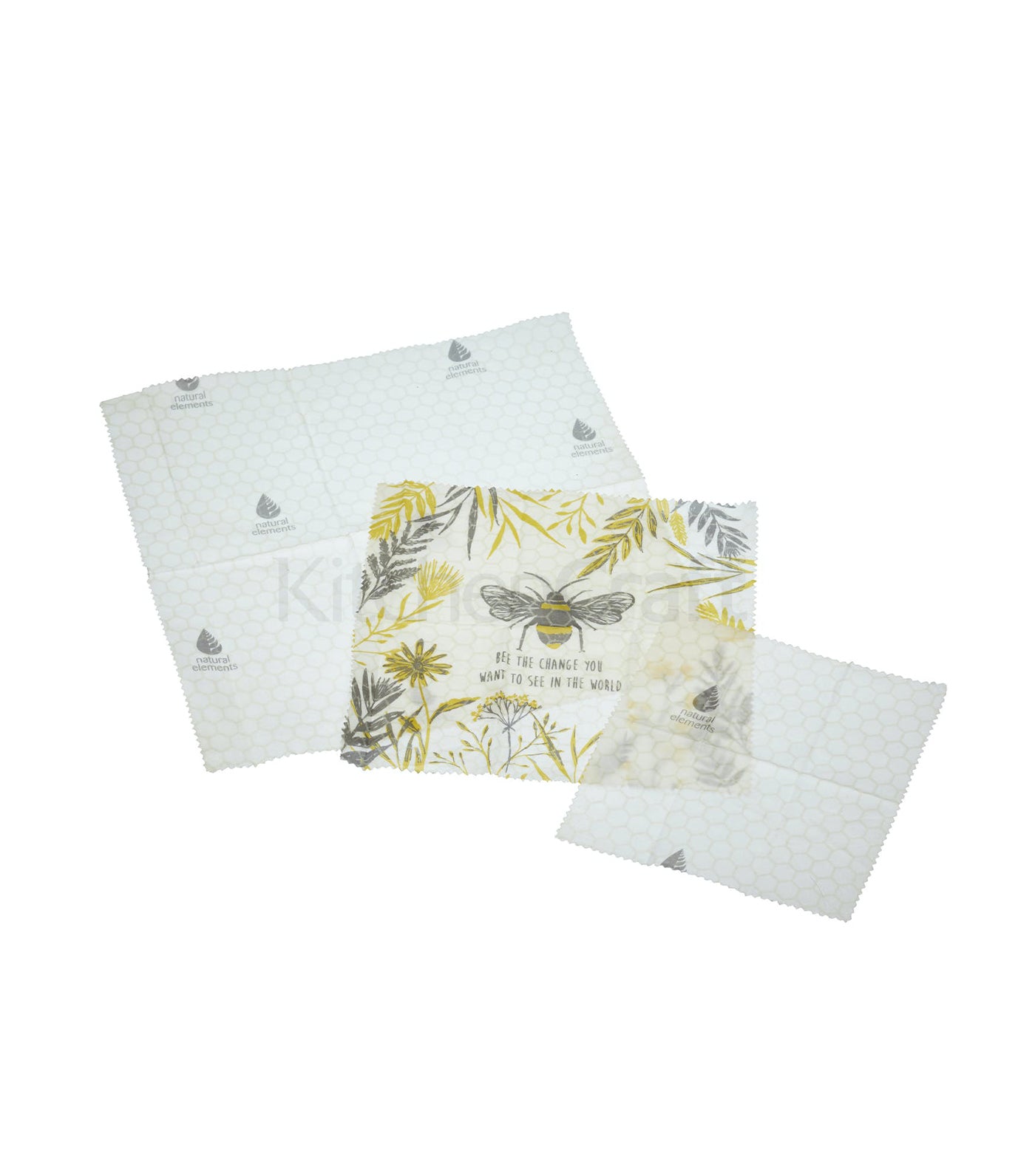 Natural Elements Eco-Friendly Set of Three Beeswax Food Wraps