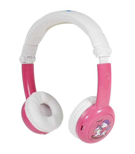 bamini pink happy wired headphones