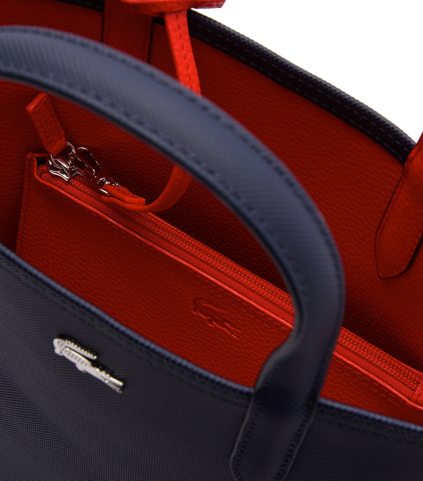 Women's Anna Reversible Coated Canvas Vertical Shopping Bag Marine 166 Rouge