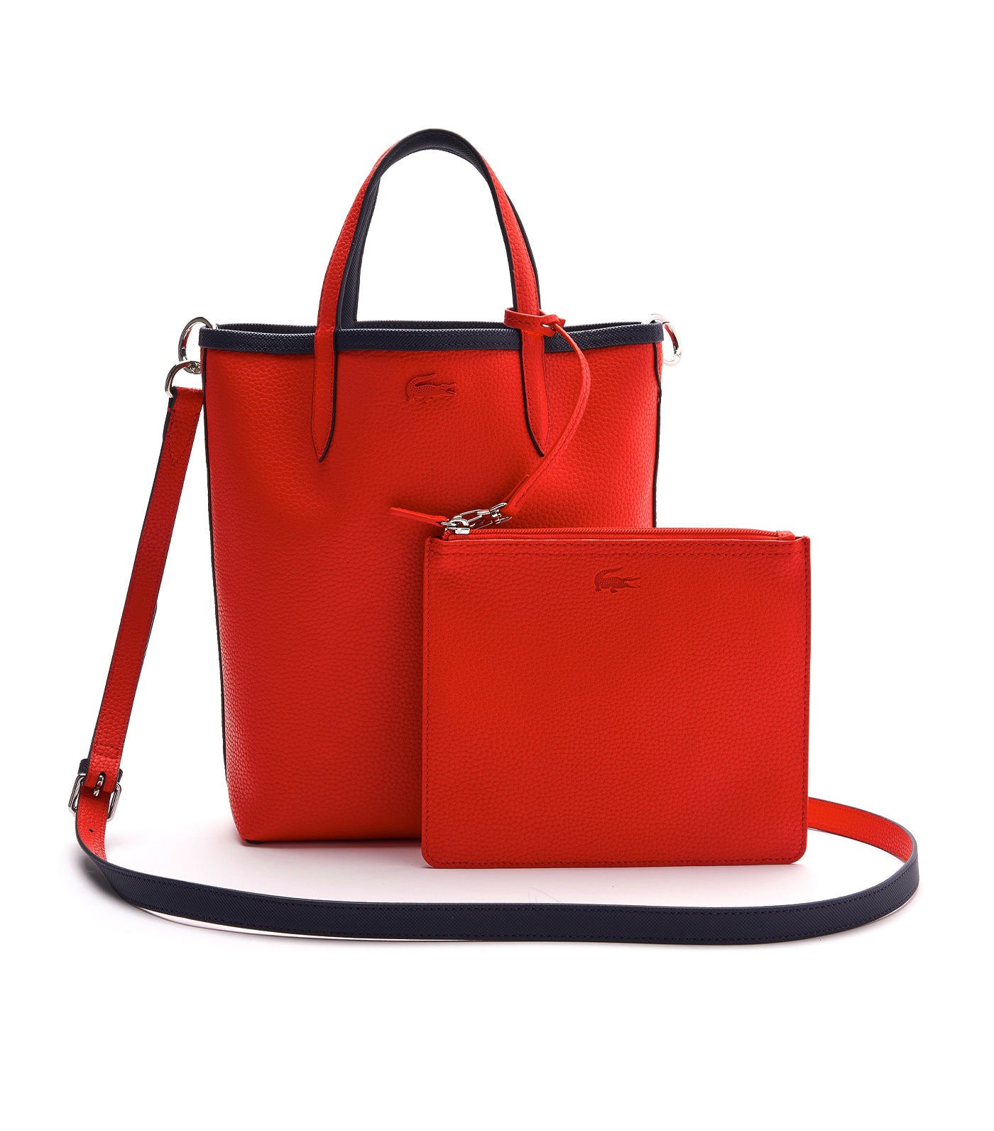 Women's Anna Reversible Coated Canvas Vertical Shopping Bag Marine 166 Rouge